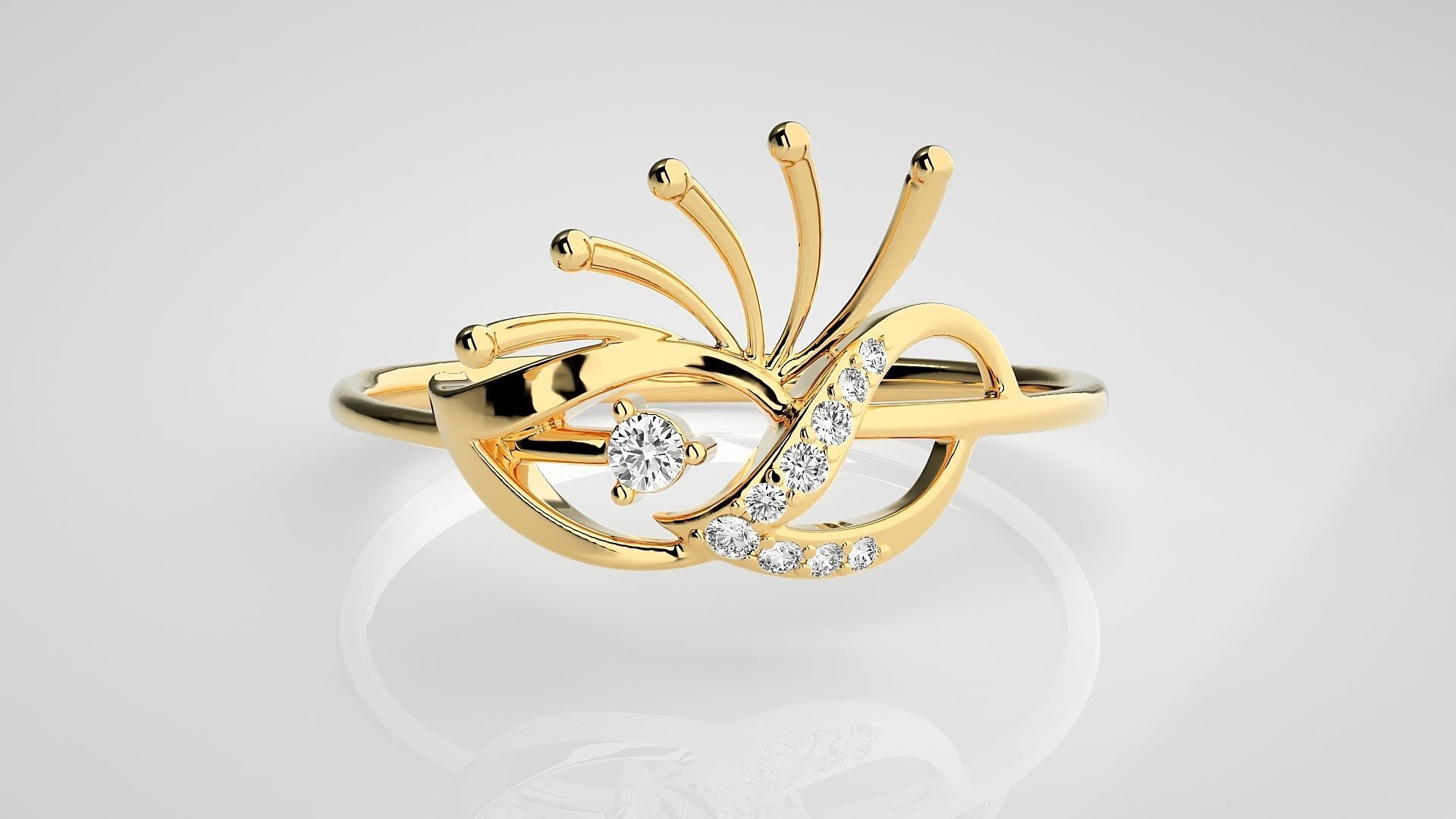 Ultra light wt Women Ring 3dm stl renders details  3D print model_7