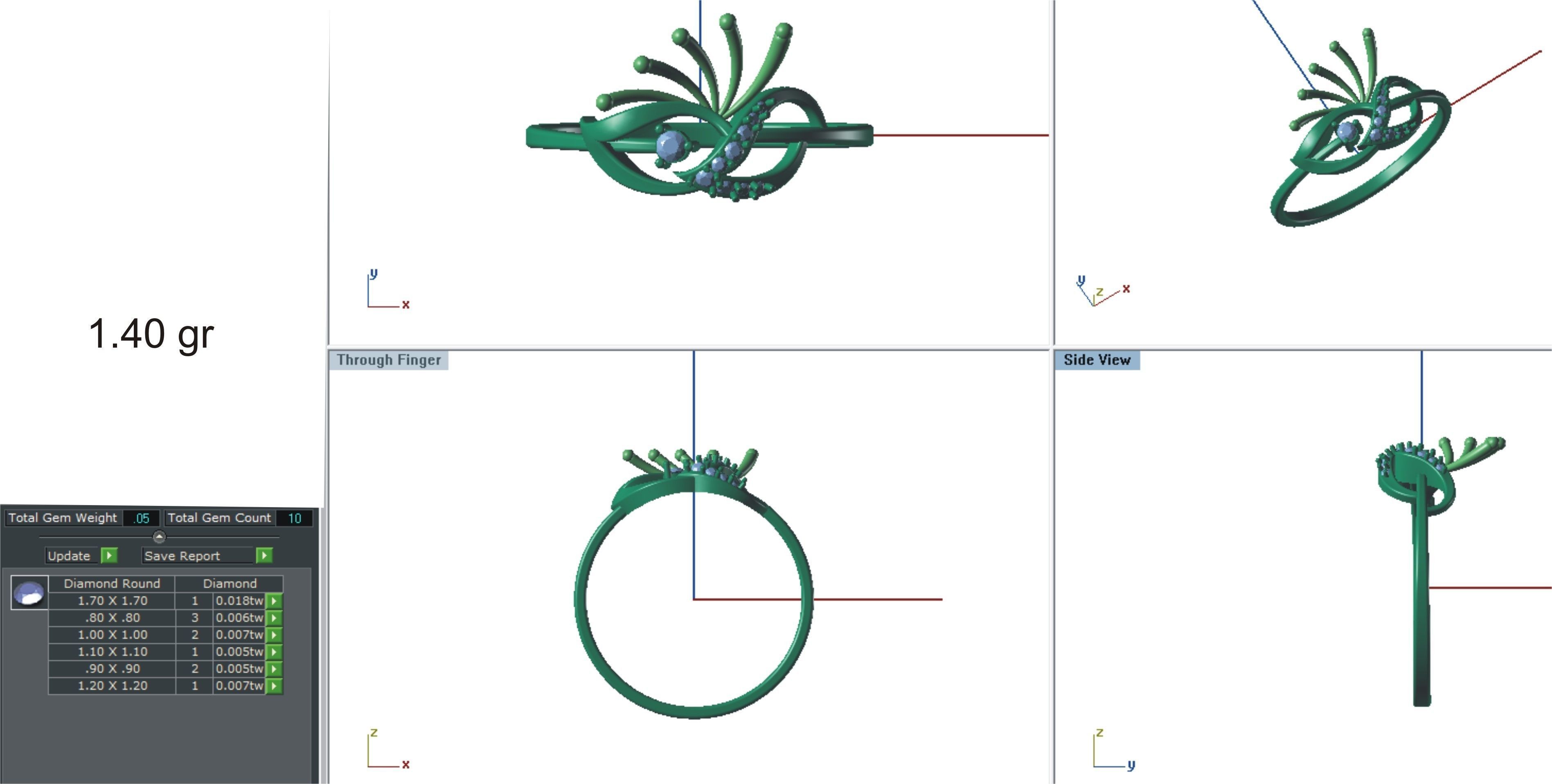 Ultra light wt Women Ring 3dm stl renders details  3D print model_3