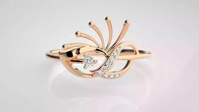 Ultra light wt Women Ring 3dm stl renders details 
