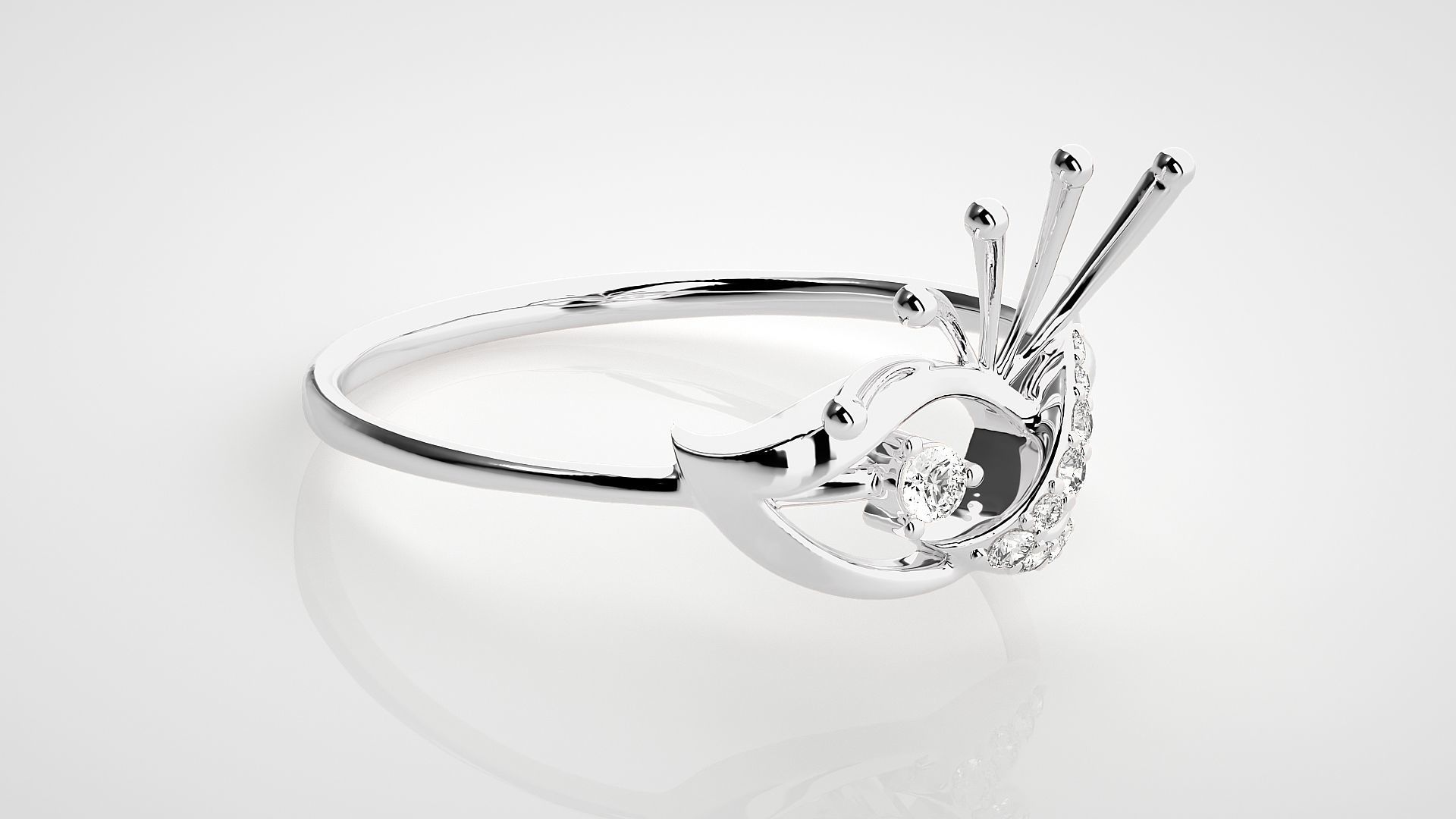 Ultra light wt Women Ring 3dm stl renders details  3D print model_5