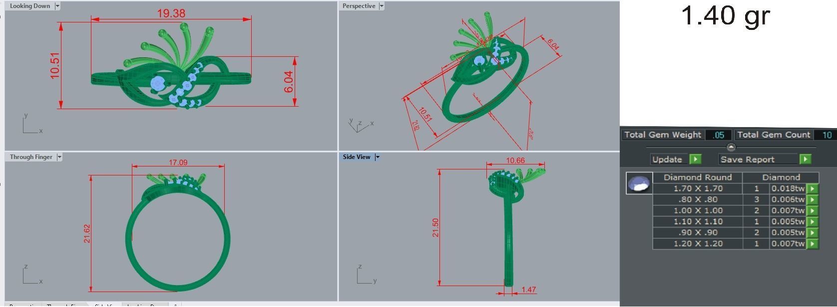 Ultra light wt Women Ring 3dm stl renders details  3D print model_10