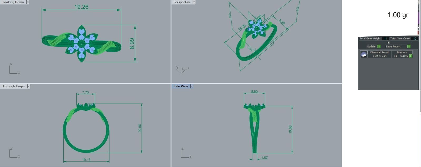 Ultra light wt Women Ring 3dm stl renders details 3D print model_3