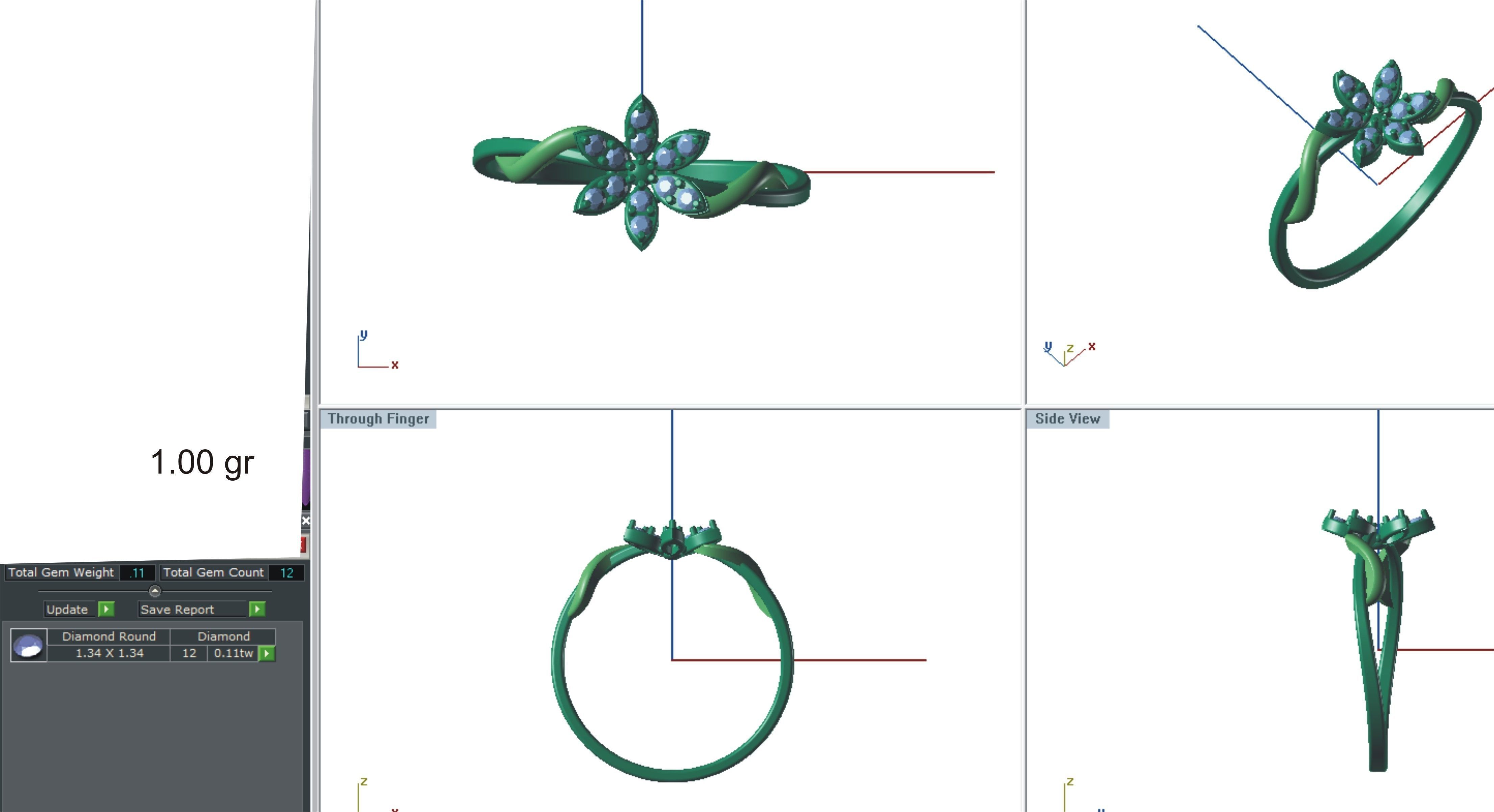 Ultra light wt Women Ring 3dm stl renders details 3D print model_6
