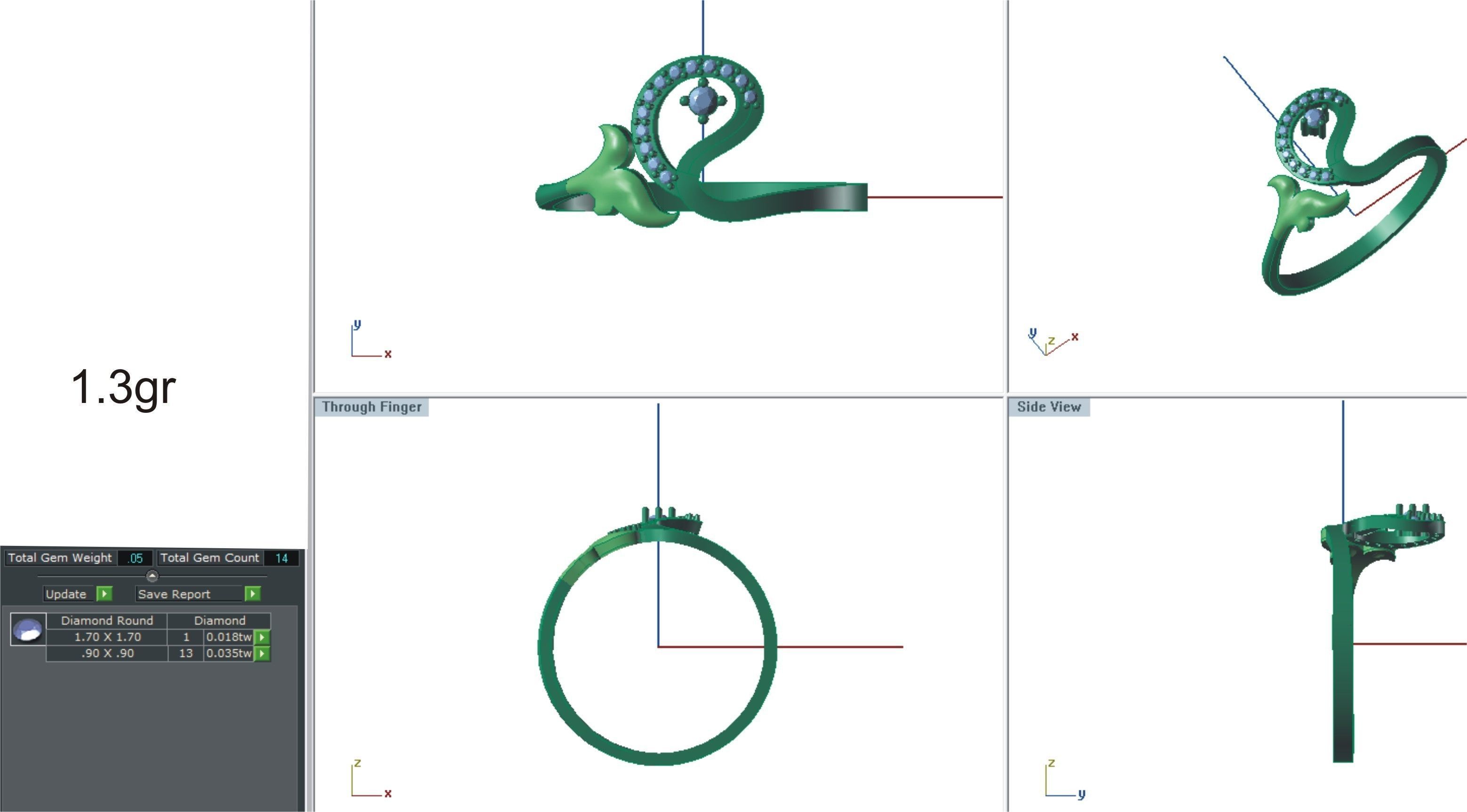 Ultra light wt Women Ring 3dm stl renders details 3D print model_6