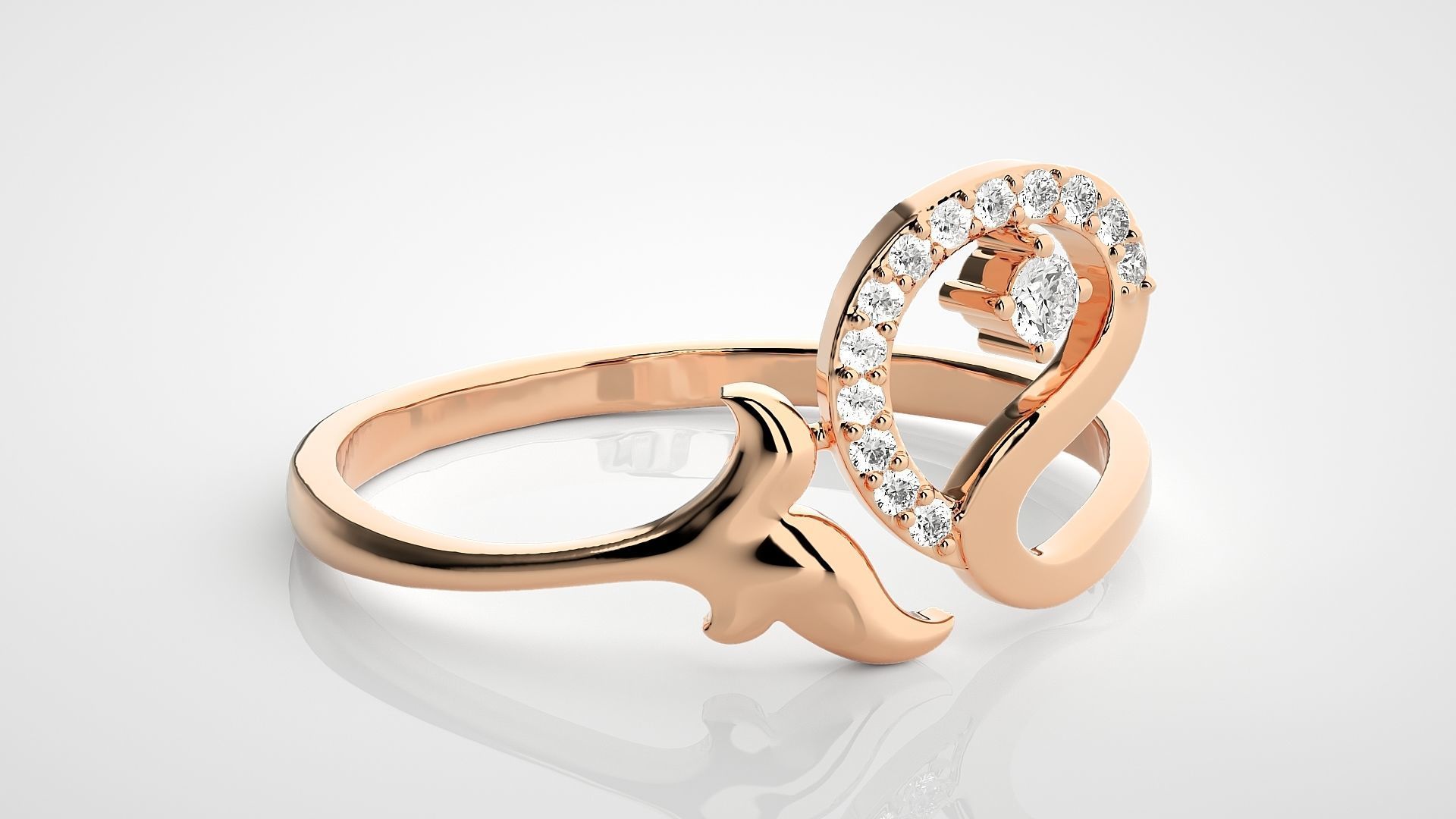 Ultra light wt Women Ring 3dm stl renders details 3D print model_1