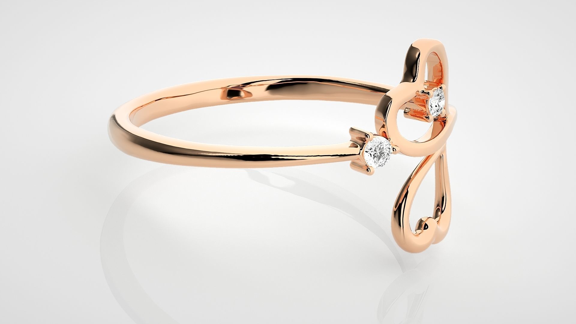 Ultra light wt Women Ring 3dm stl renders details 3D print model_1