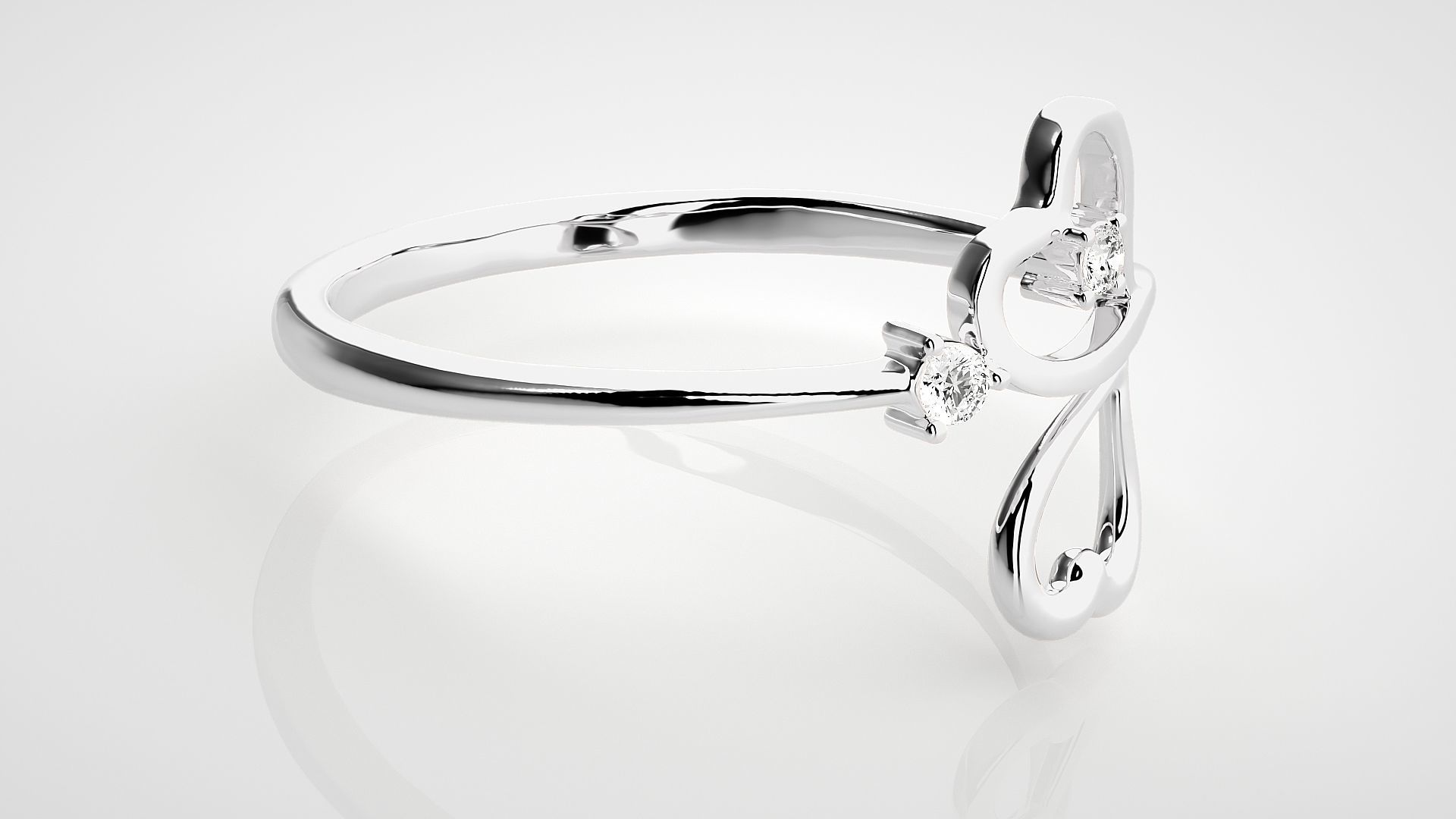 Ultra light wt Women Ring 3dm stl renders details 3D print model_4