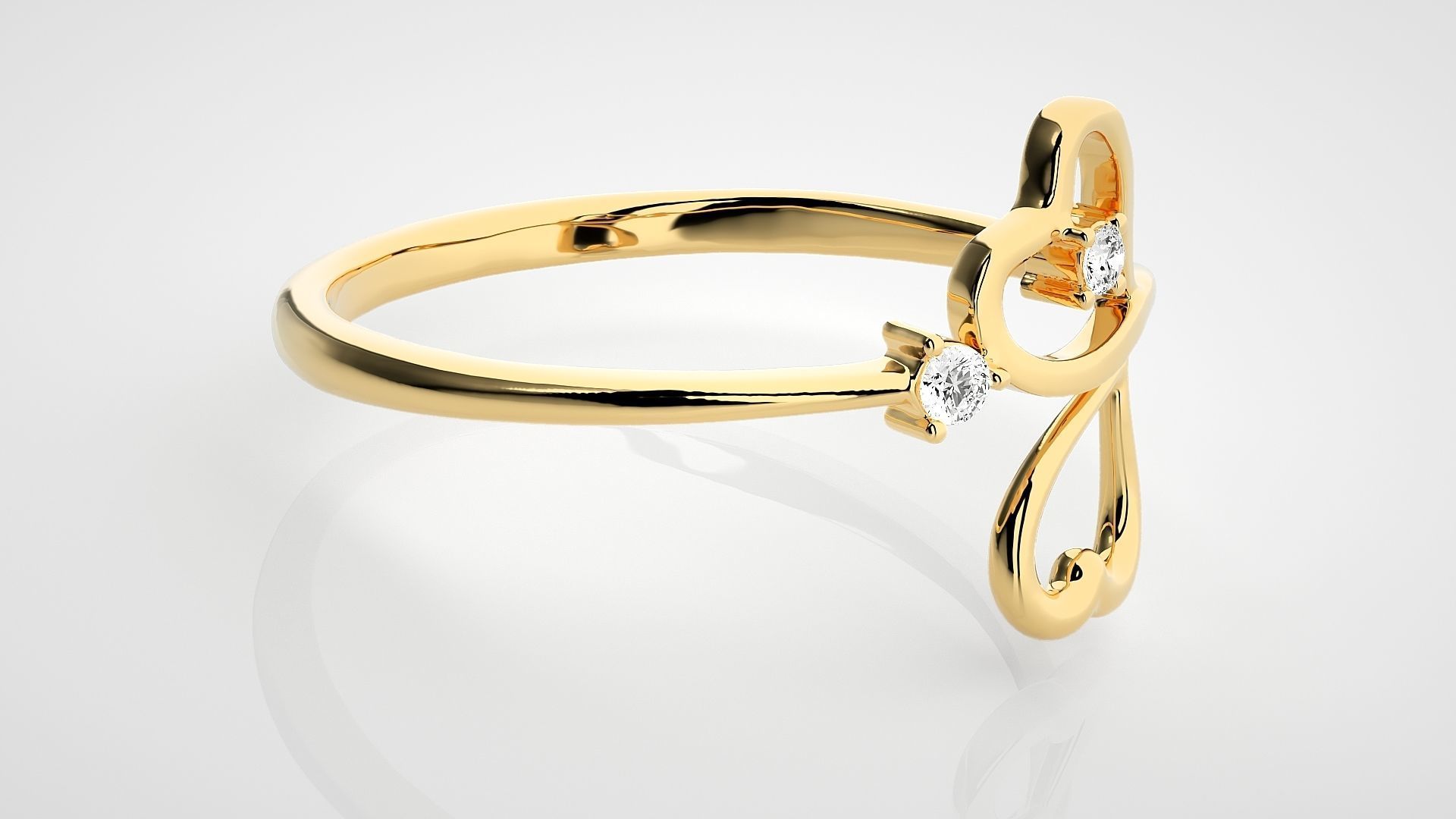 Ultra light wt Women Ring 3dm stl renders details 3D print model_9