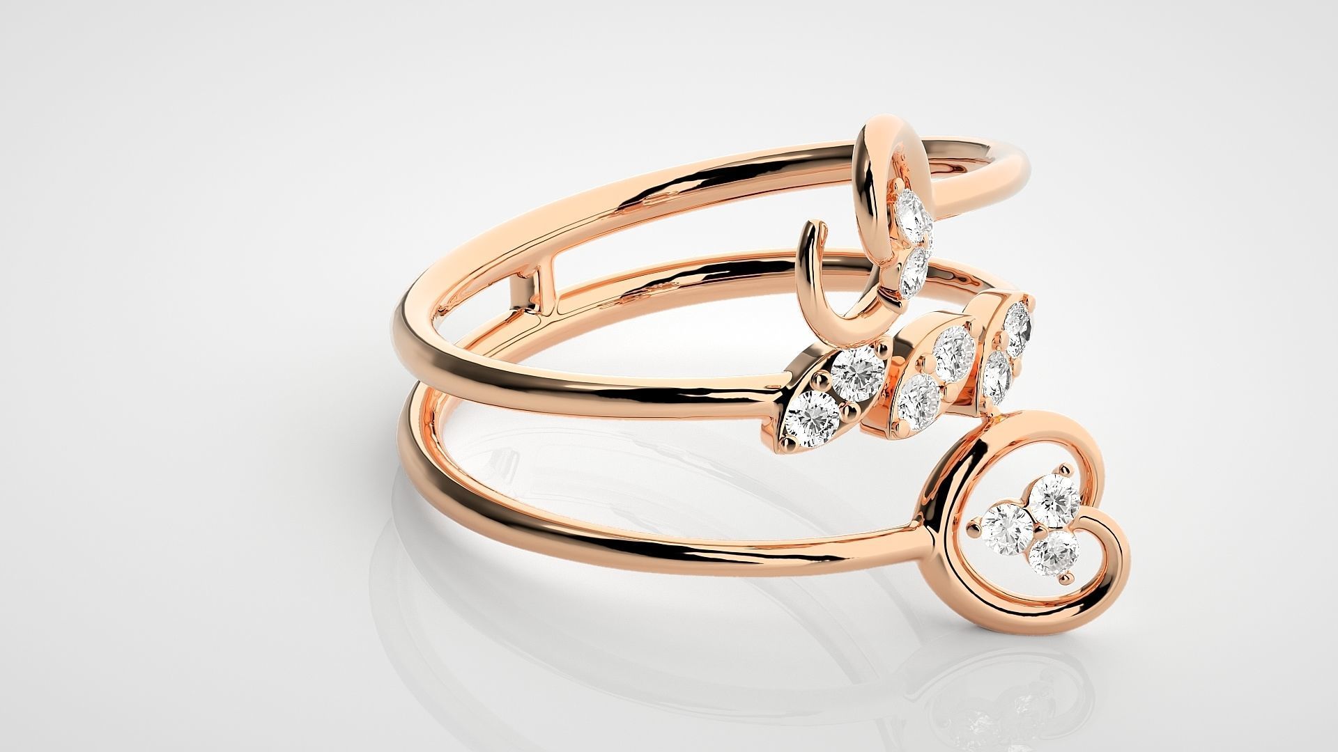 Ultra light wt Women Ring 3dm stl renders details 3D print model_1