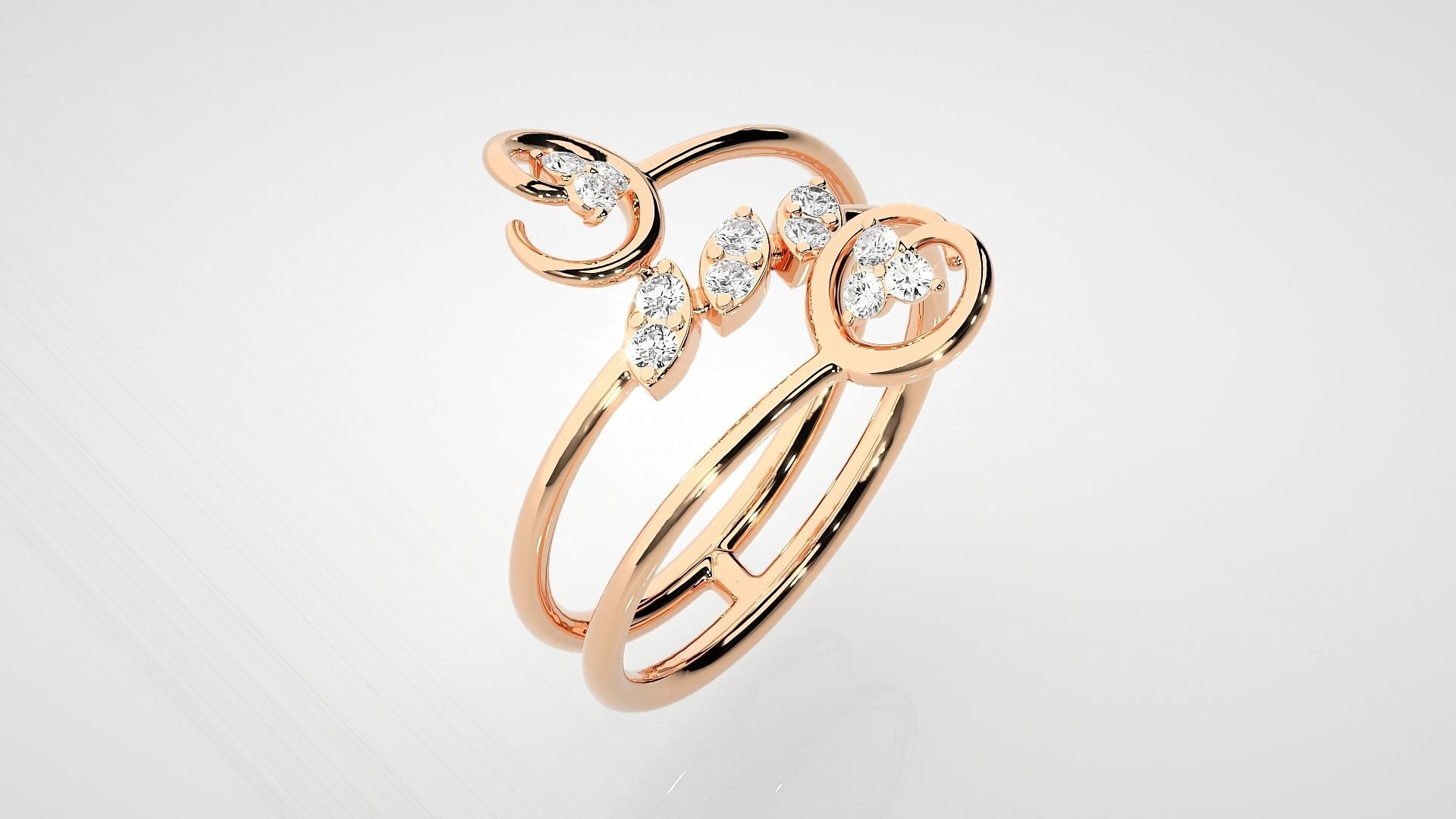 Ultra light wt Women Ring 3dm stl renders details 3D print model_2