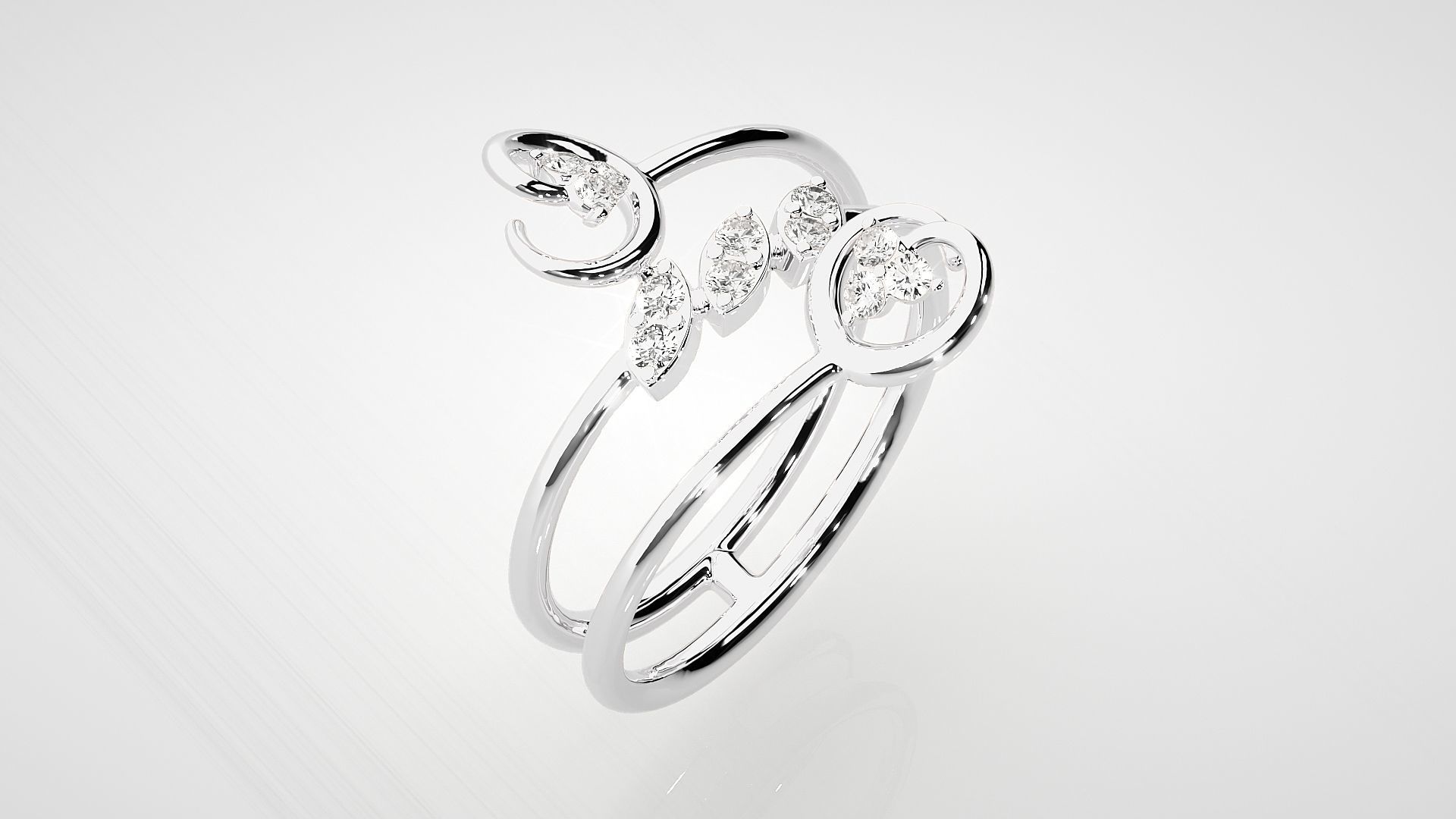 Ultra light wt Women Ring 3dm stl renders details 3D print model_7