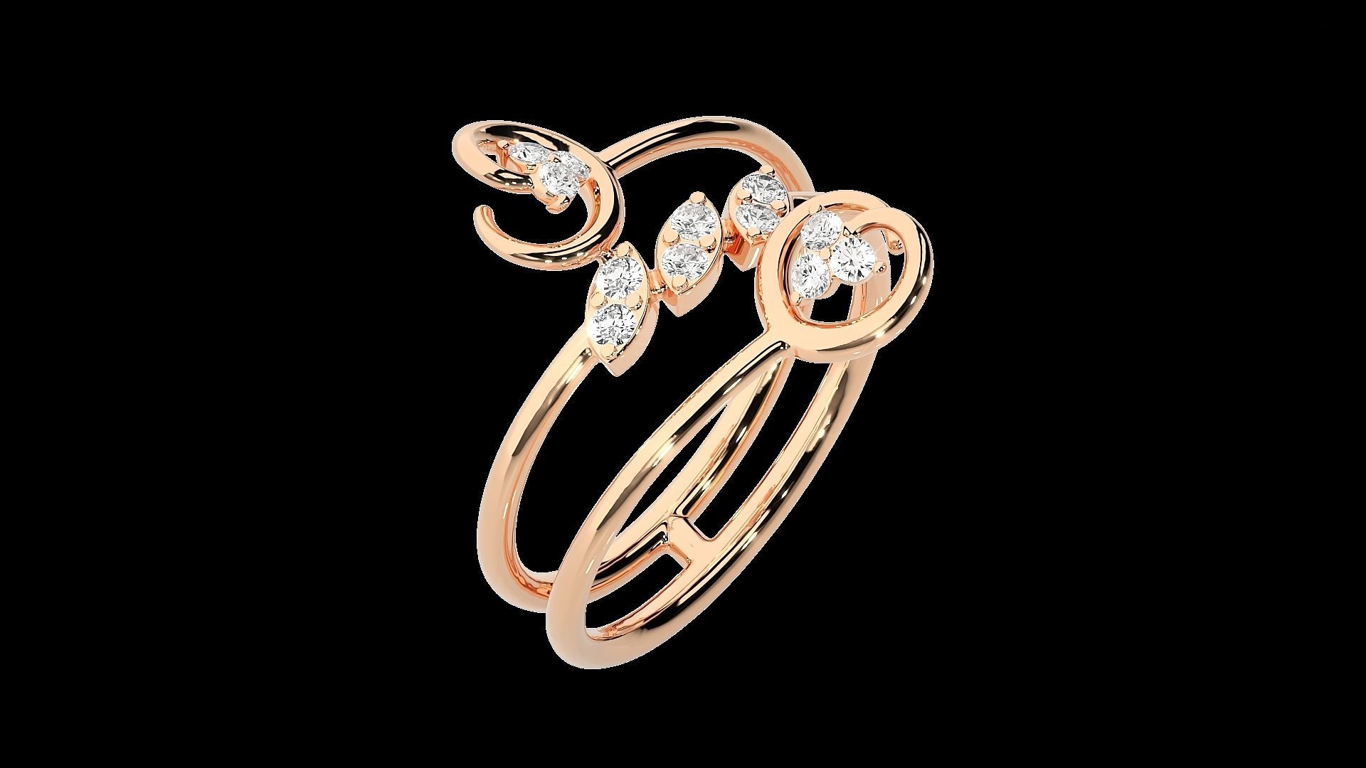 Ultra light wt Women Ring 3dm stl renders details 3D print model_4