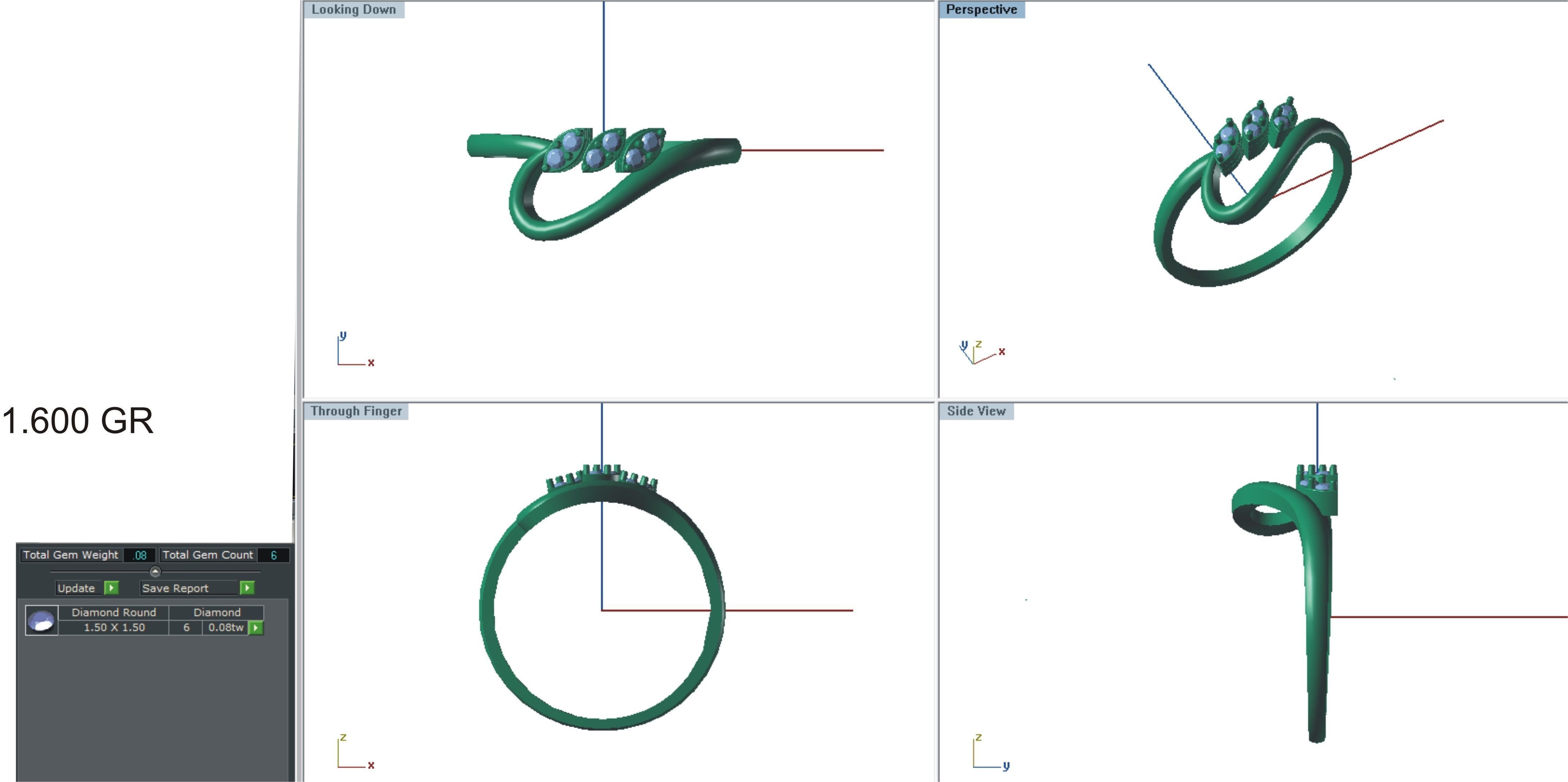 Ultra light wt Women Ring 3dm stl renders details 3D print model_3