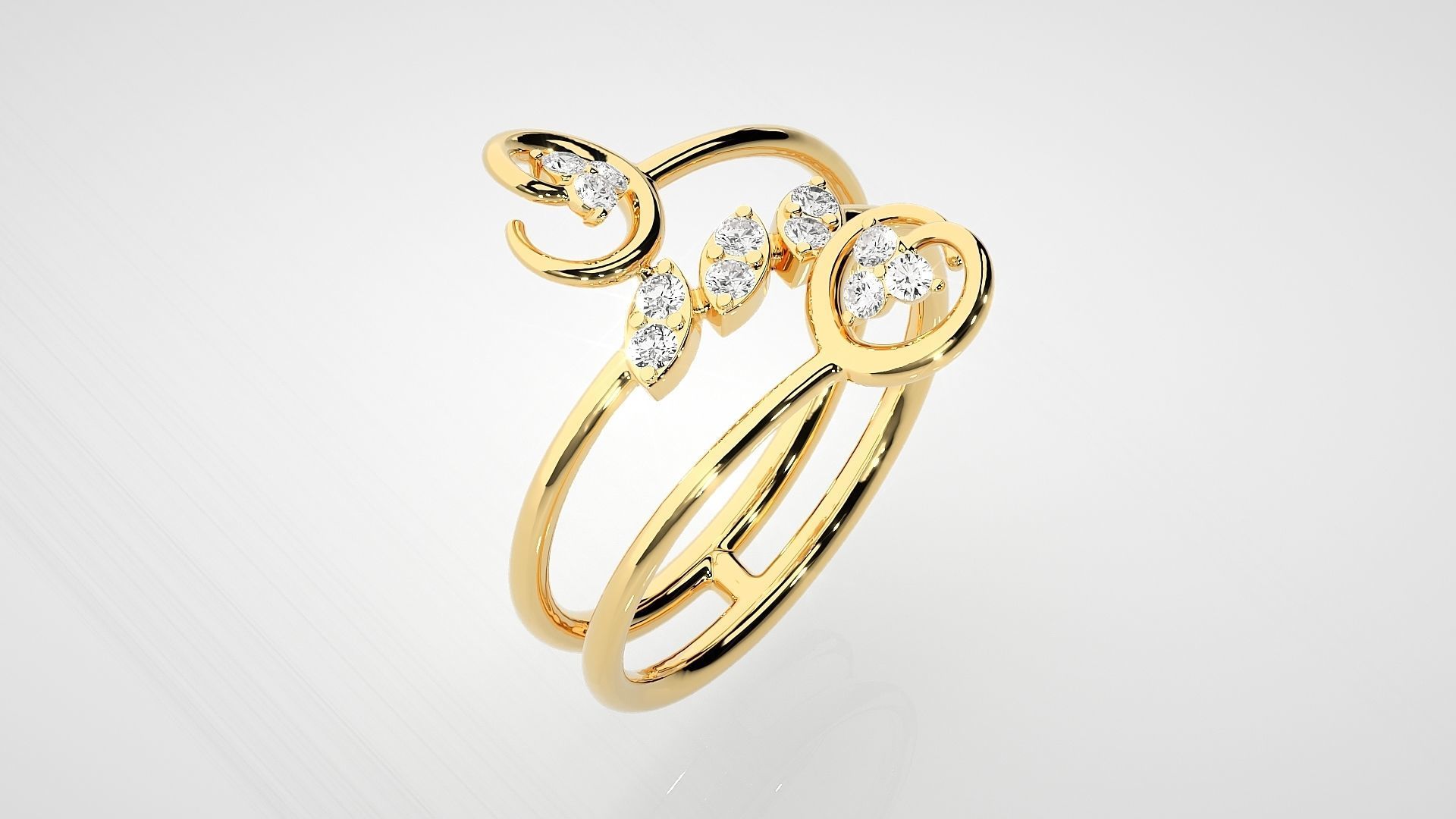 Ultra light wt Women Ring 3dm stl renders details 3D print model_10