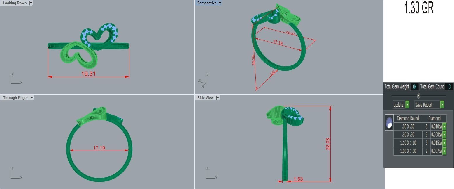 Ultra light wt Women Ring 3dm stl renders details 3D print model_10