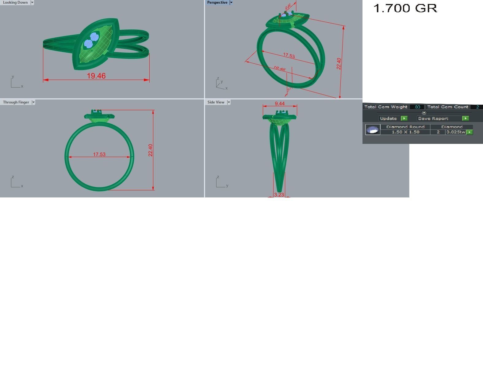 Ultra light wt Women Ring 3dm stl renders details 3D print model_10