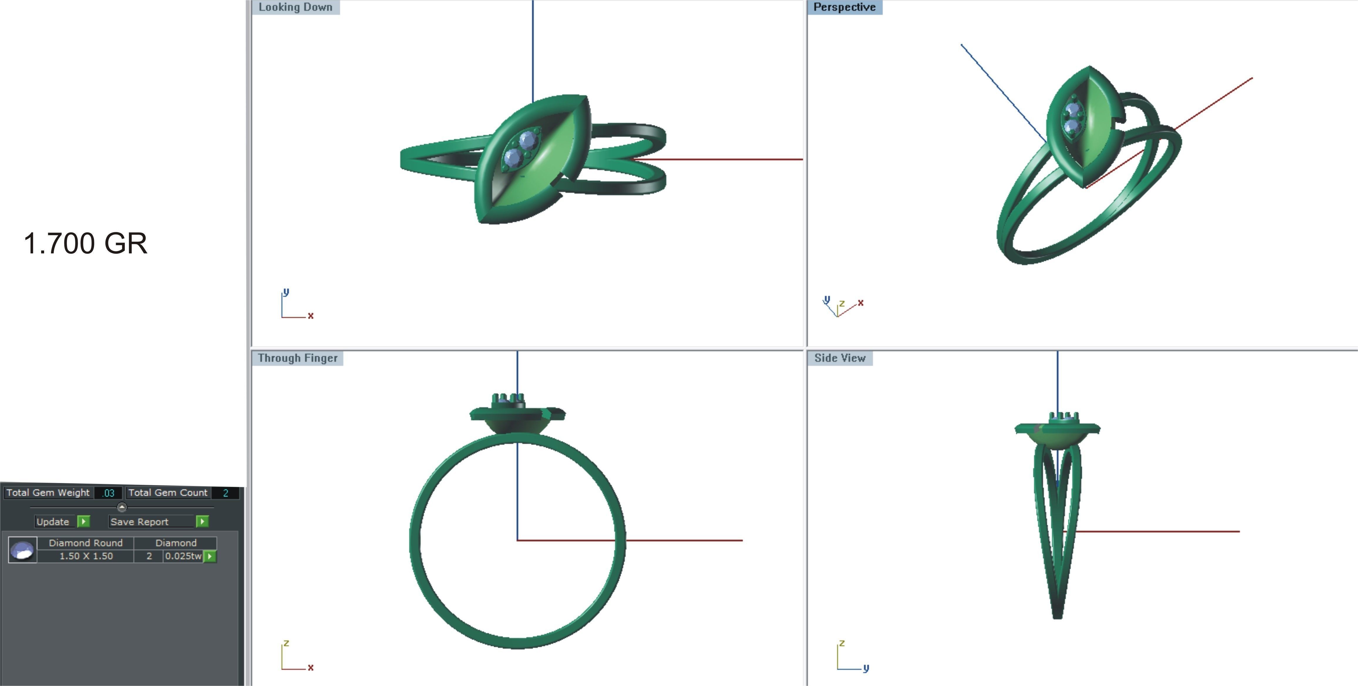 Ultra light wt Women Ring 3dm stl renders details 3D print model_3