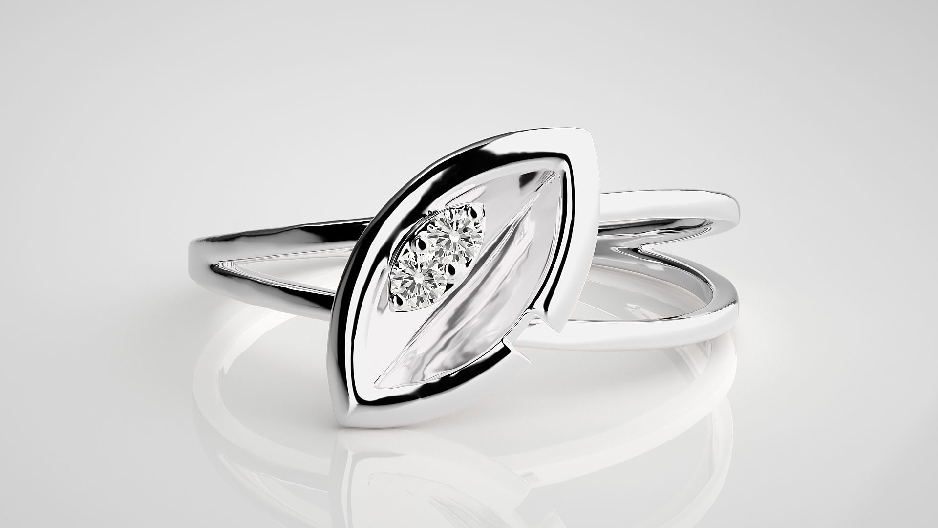 Ultra light wt Women Ring 3dm stl renders details 3D print model_4