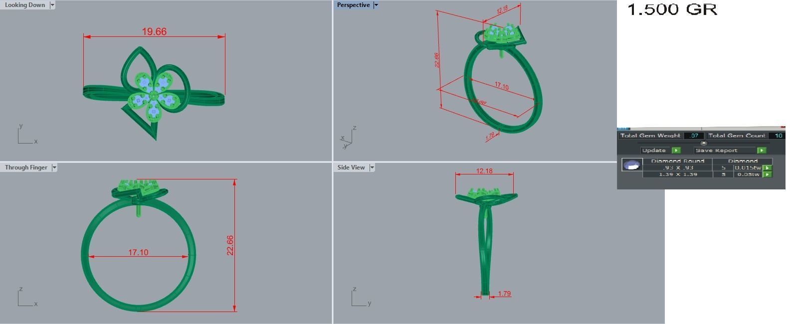 Ultra light wt Women Ring 3dm stl renders details 3D print model_10
