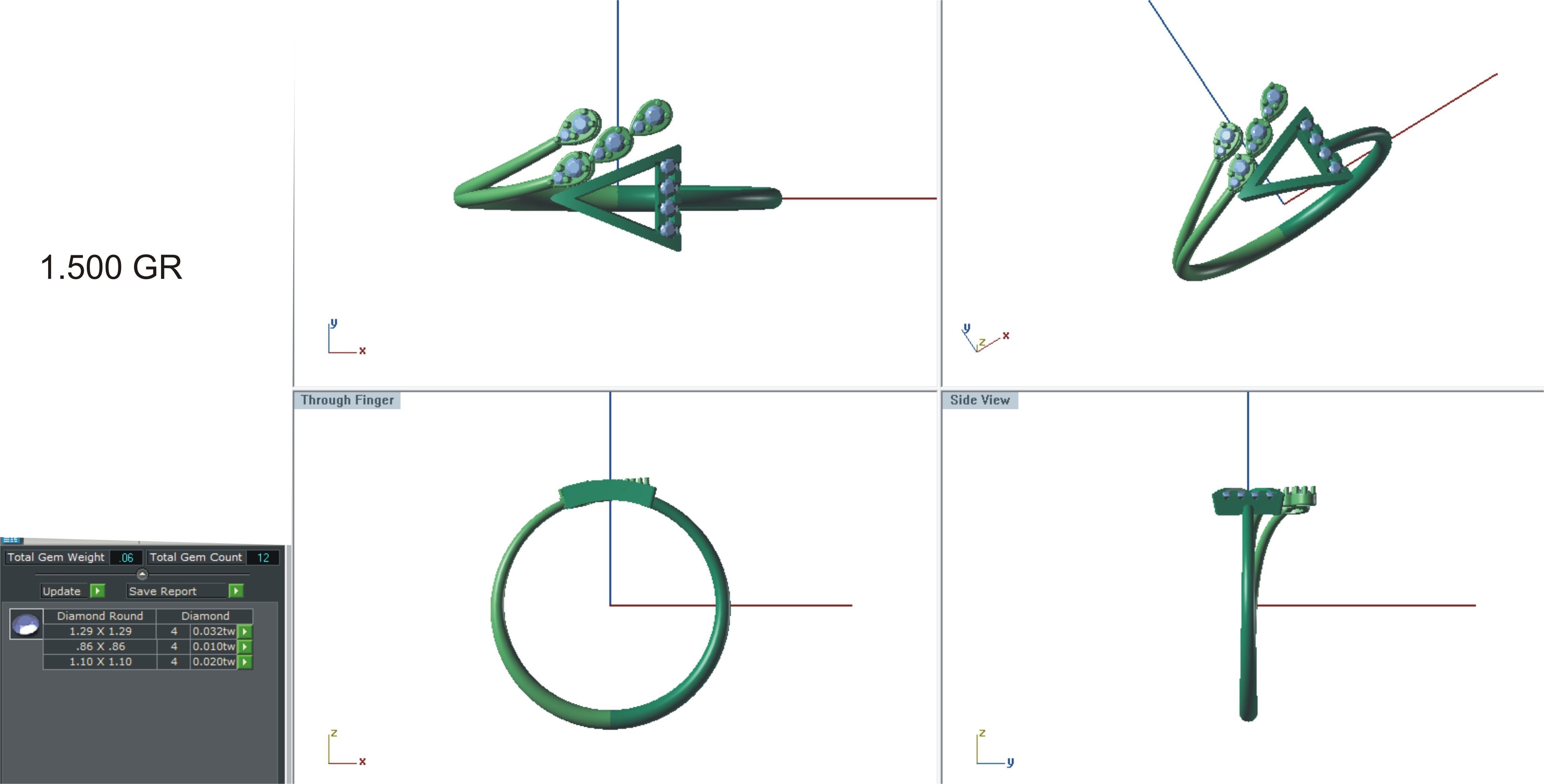 Ultra light wt Women Ring 3dm stl renders details 3D print model_3