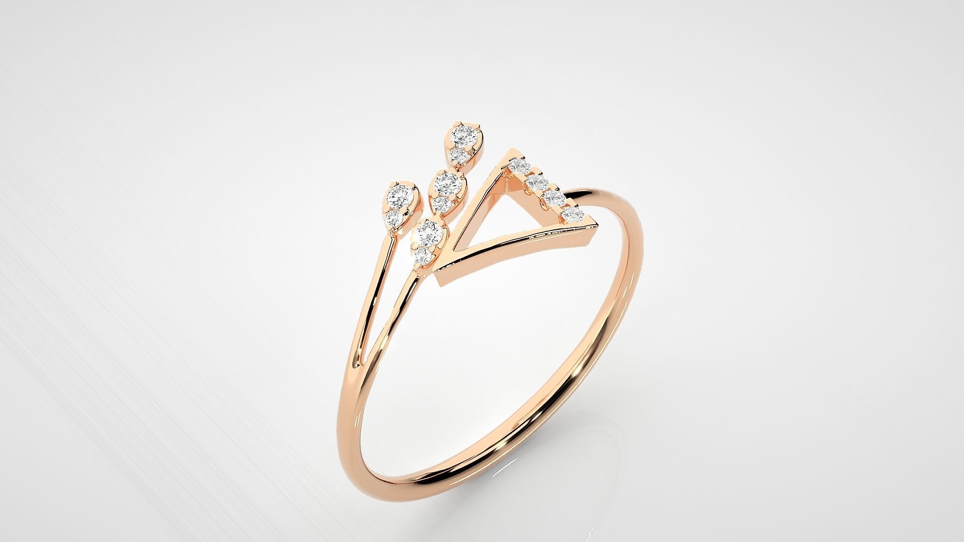 Ultra light wt Women Ring 3dm stl renders details 3D print model_2