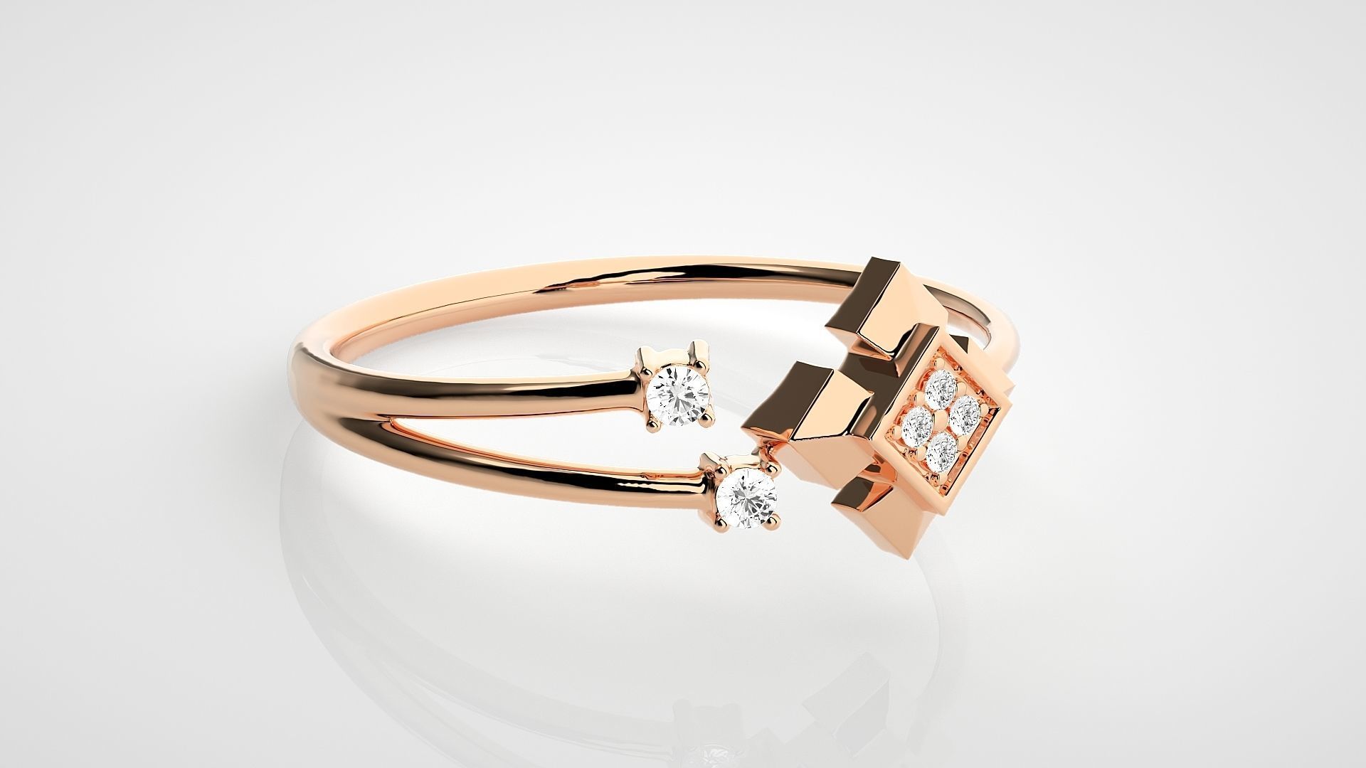 Ultra light wt Women Ring 3dm stl renders details 3D print model_1