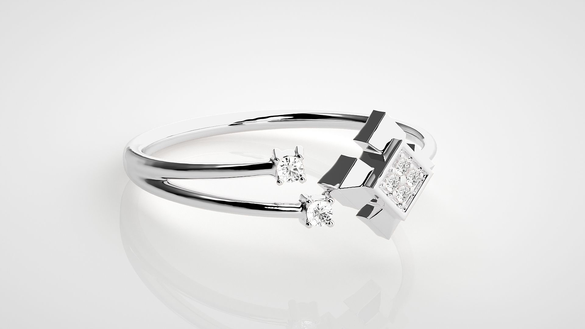 Ultra light wt Women Ring 3dm stl renders details 3D print model_5