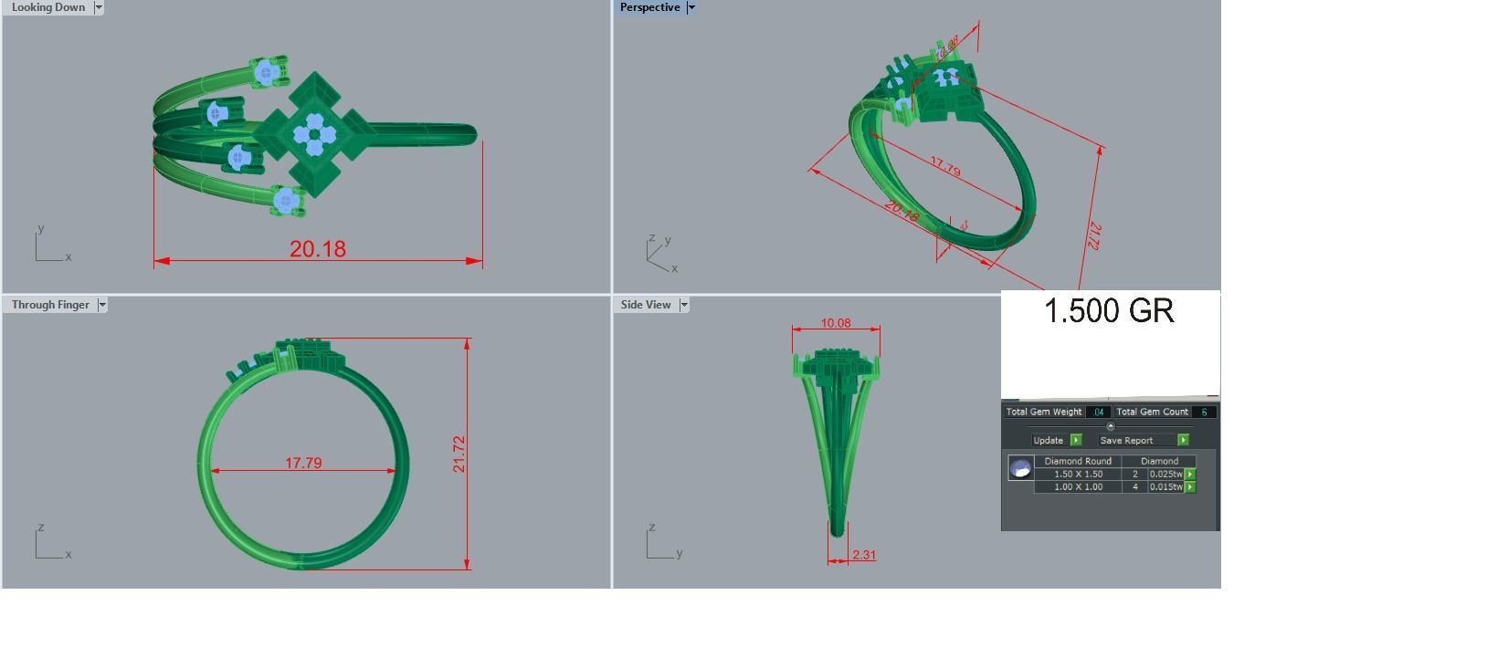 Ultra light wt Women Ring 3dm stl renders details 3D print model_10