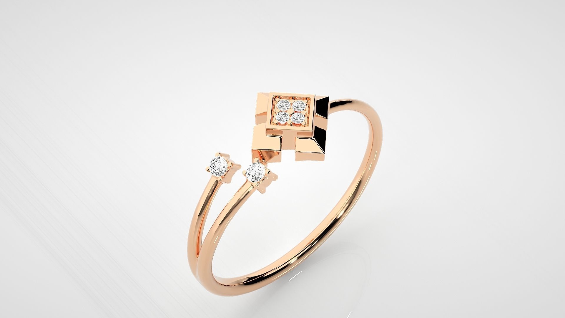 Ultra light wt Women Ring 3dm stl renders details 3D print model_2