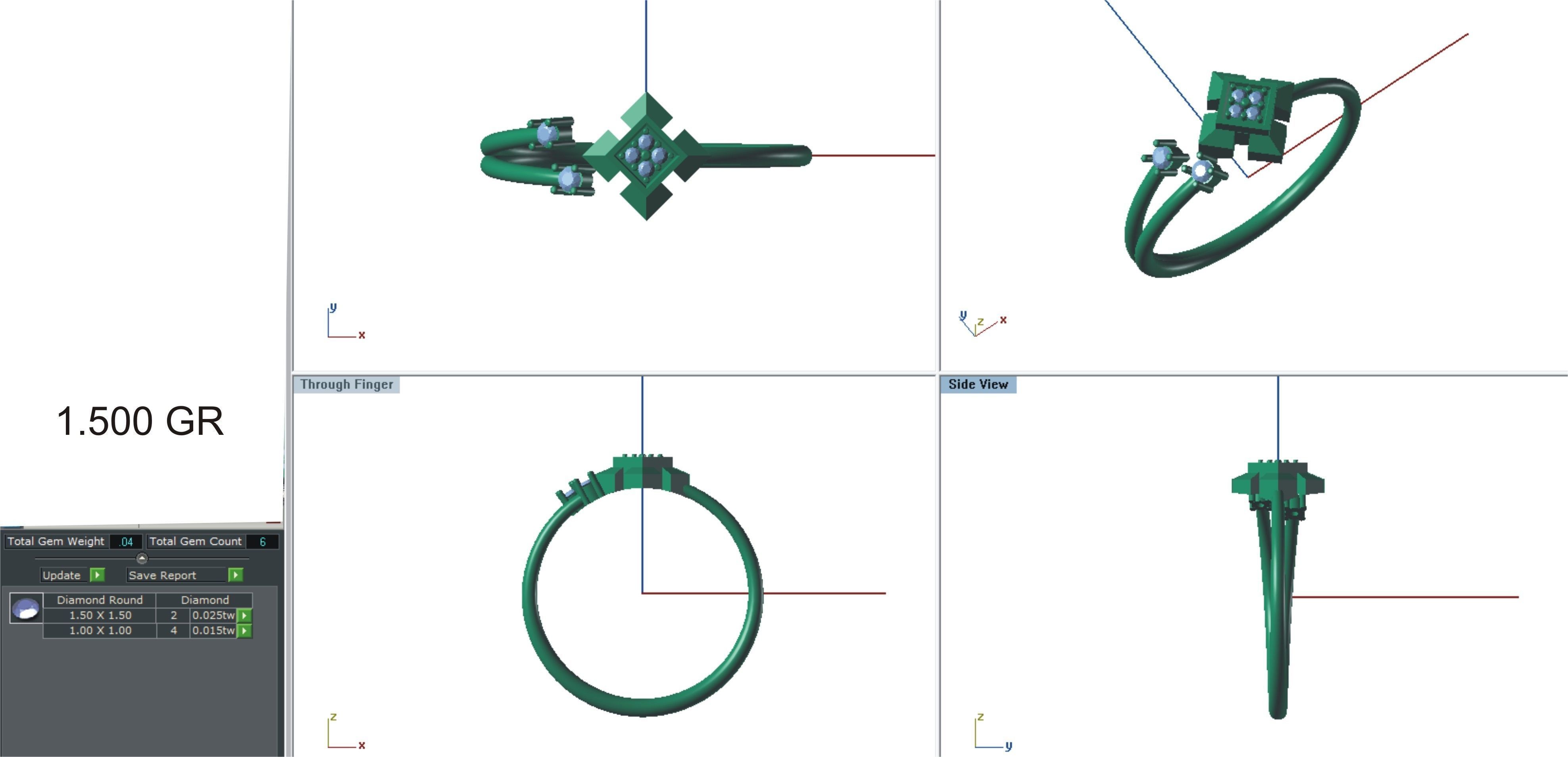 Ultra light wt Women Ring 3dm stl renders details 3D print model_3