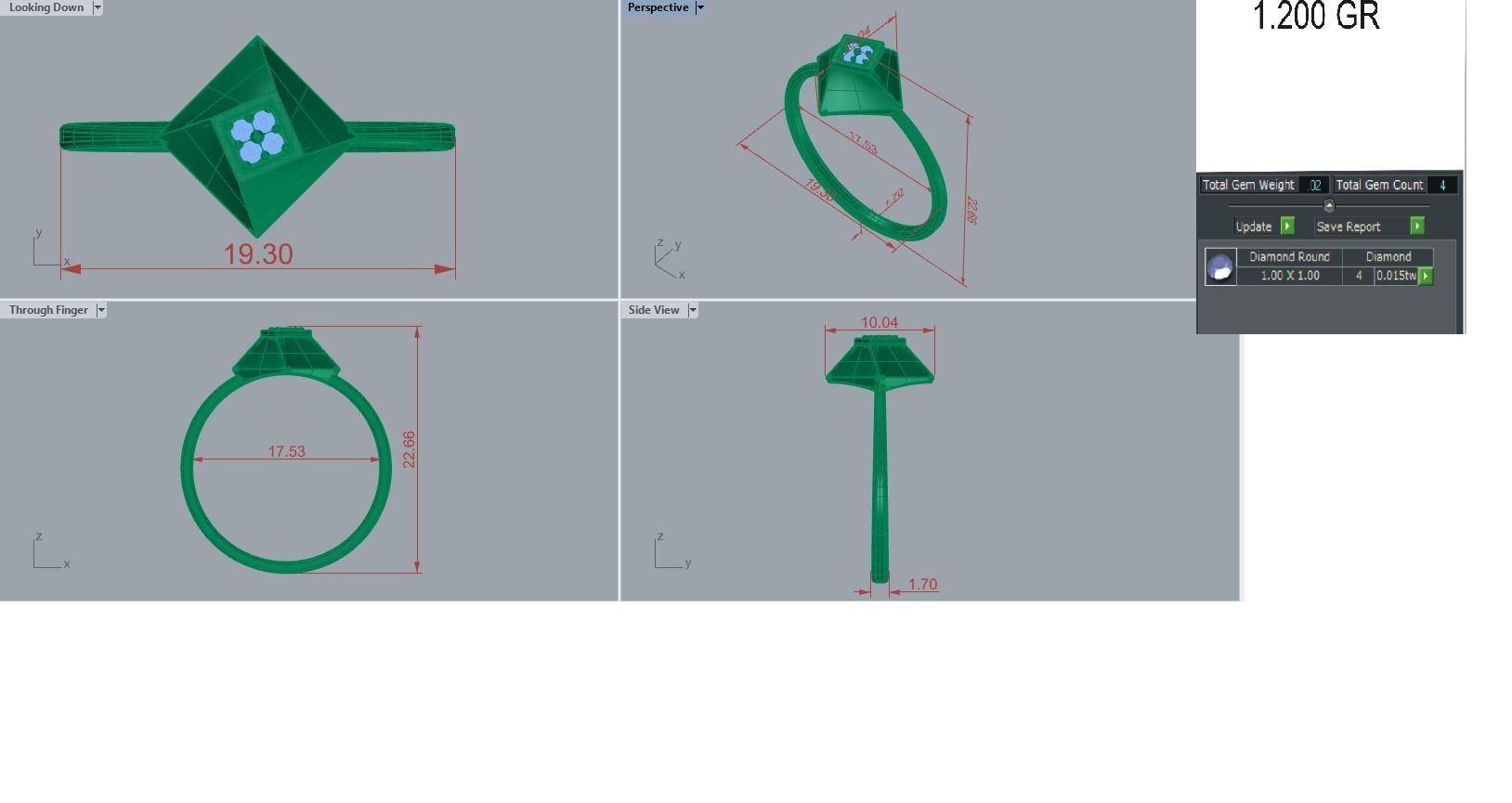 Ultra light wt Women Ring 3dm stl renders details 3D print model_10