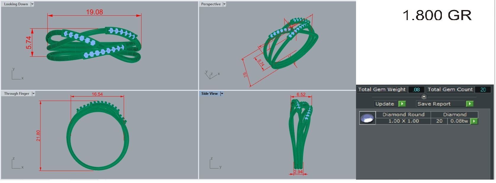 Ultra light wt Women Ring 3dm stl renders details 3D print model_10