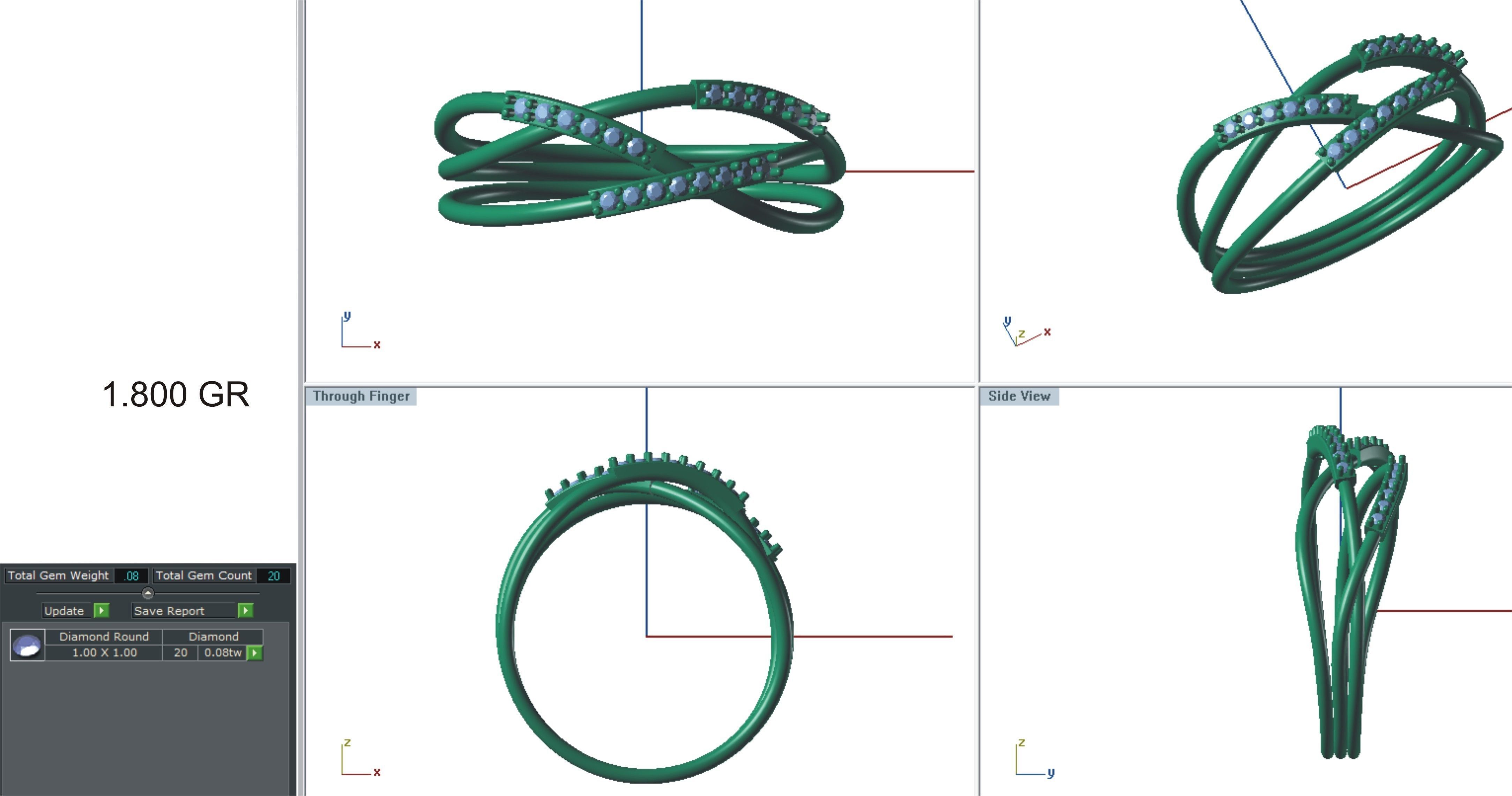 Ultra light wt Women Ring 3dm stl renders details 3D print model_3