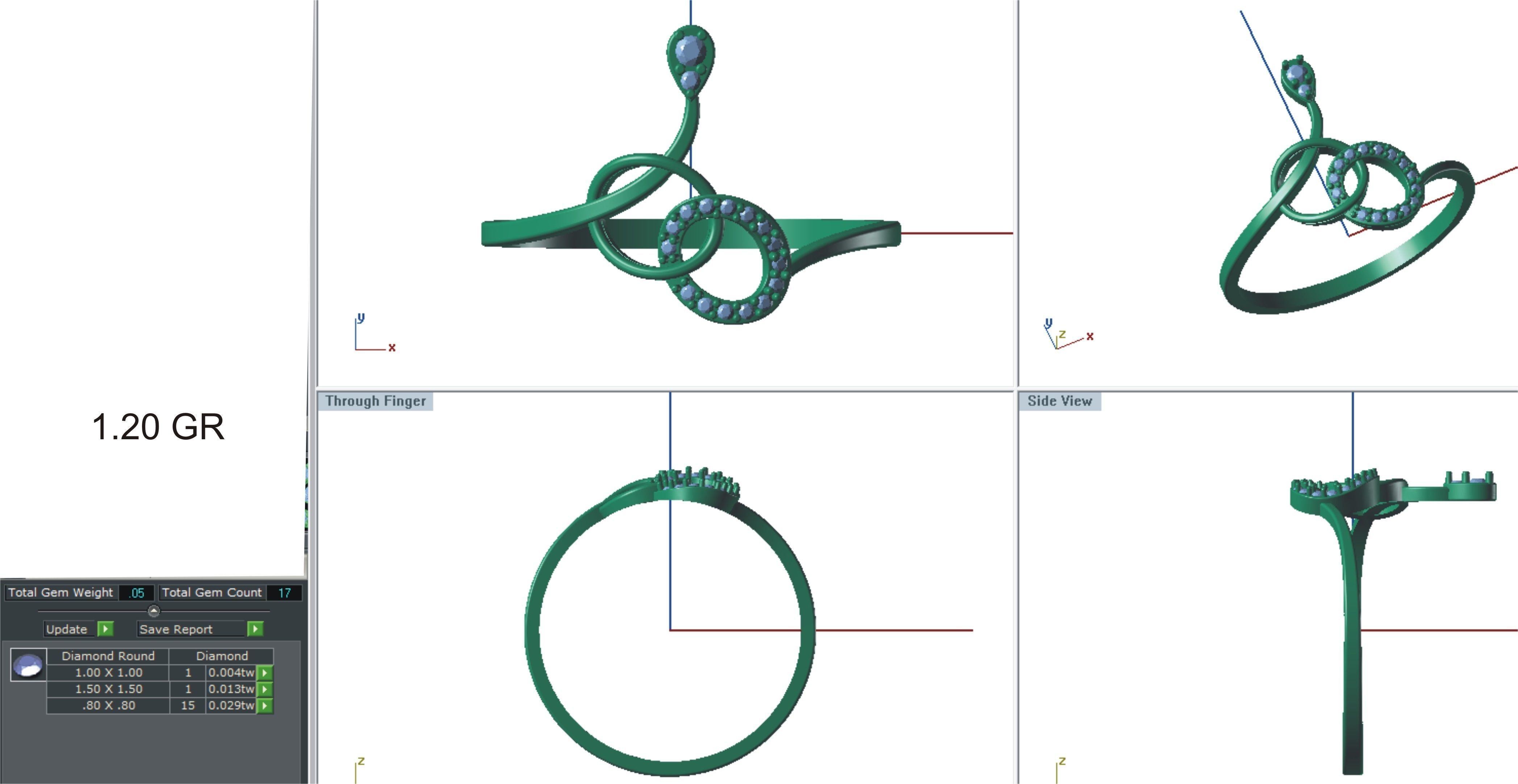 Ultra light wt Women Ring 3dm stl renders details 3D print model_2