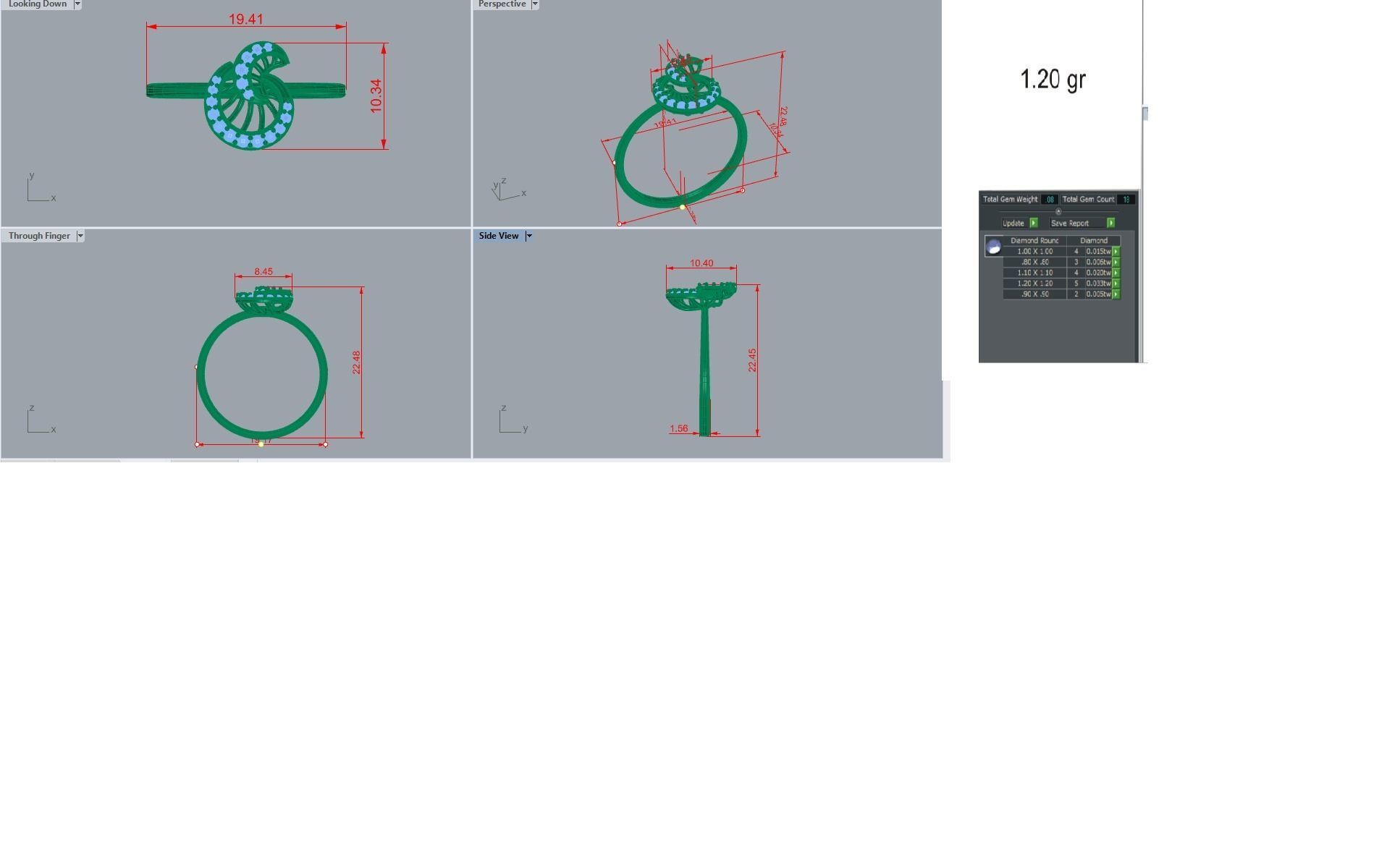 Ultra light wt Women Ring 3dm stl renders details 3D print model_3