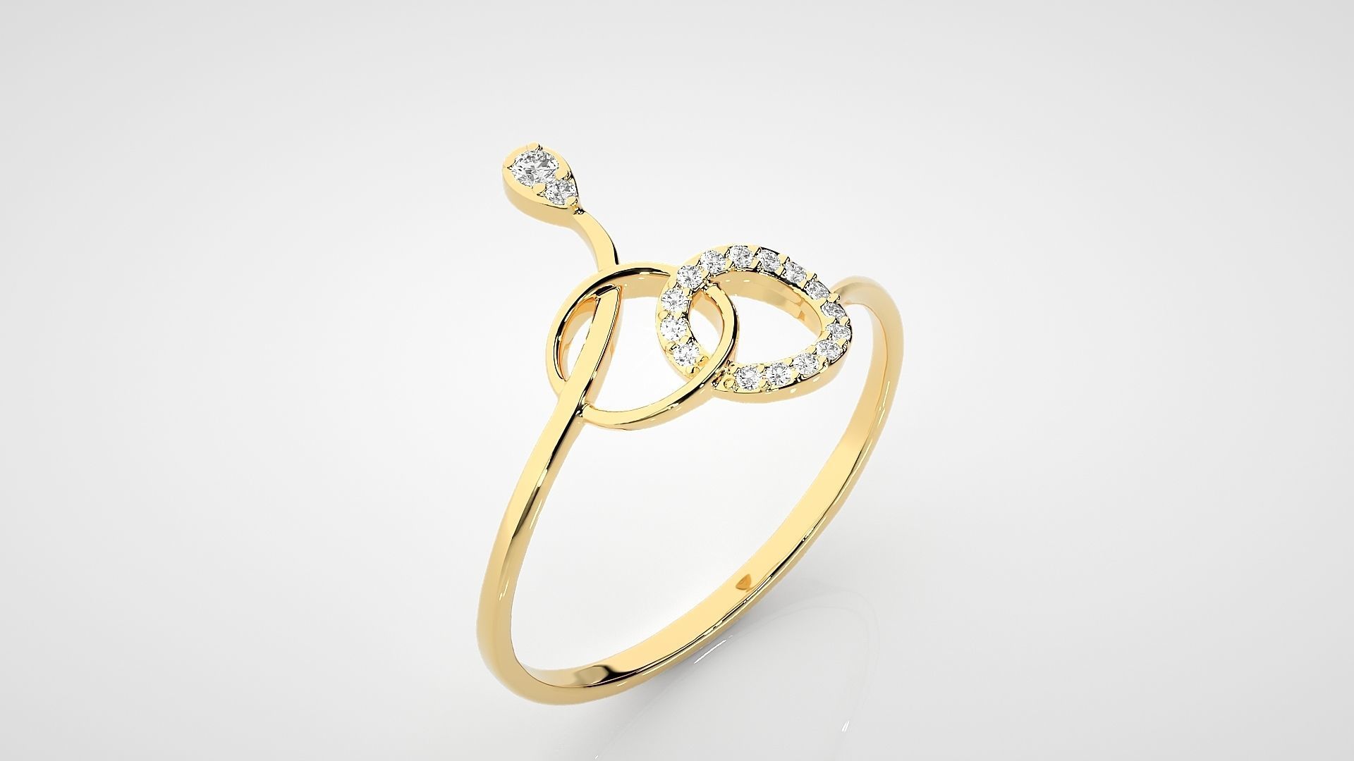 Ultra light wt Women Ring 3dm stl renders details 3D print model_10