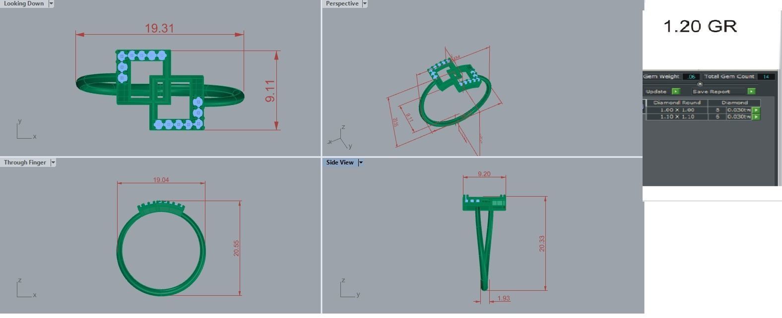 Ultra light wt Women Ring 3dm stl renders details 3D print model_3