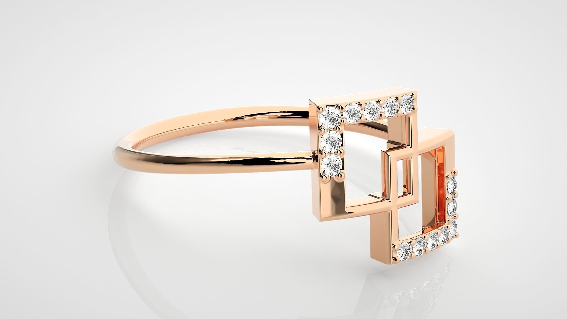 Ultra light wt Women Ring 3dm stl renders details 3D print model_1