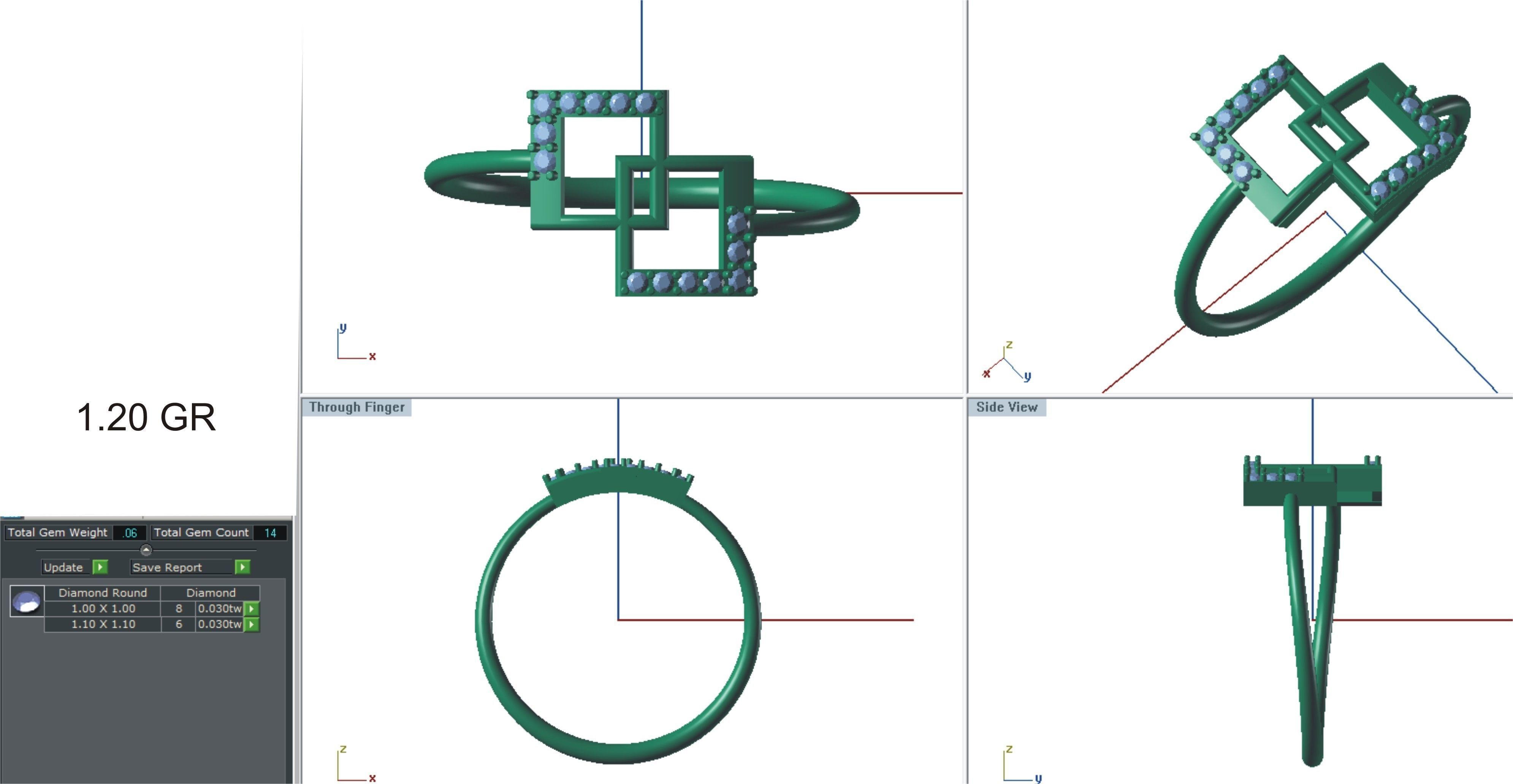Ultra light wt Women Ring 3dm stl renders details 3D print model_2