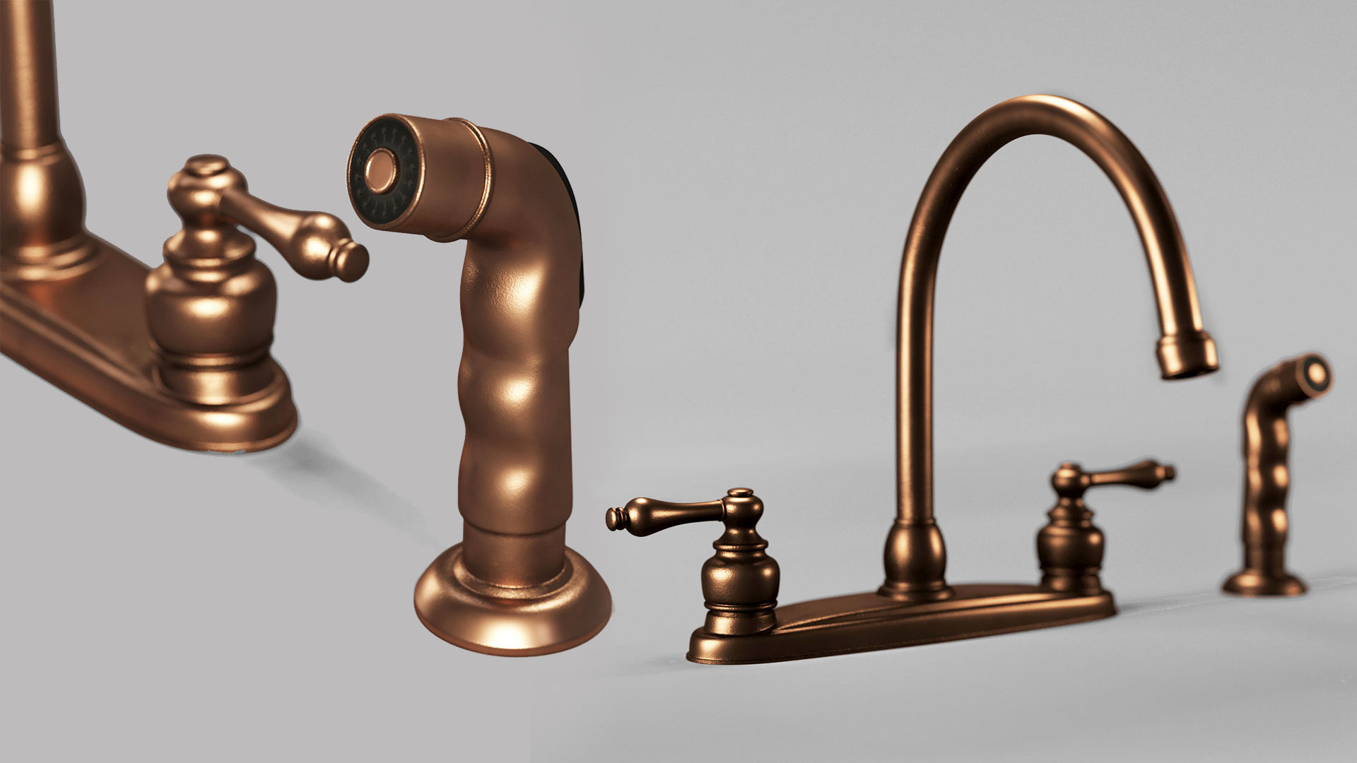 6 Waterstone and Kingston Faucets and 100 Kitbash pieces  Vol1 3D model_6
