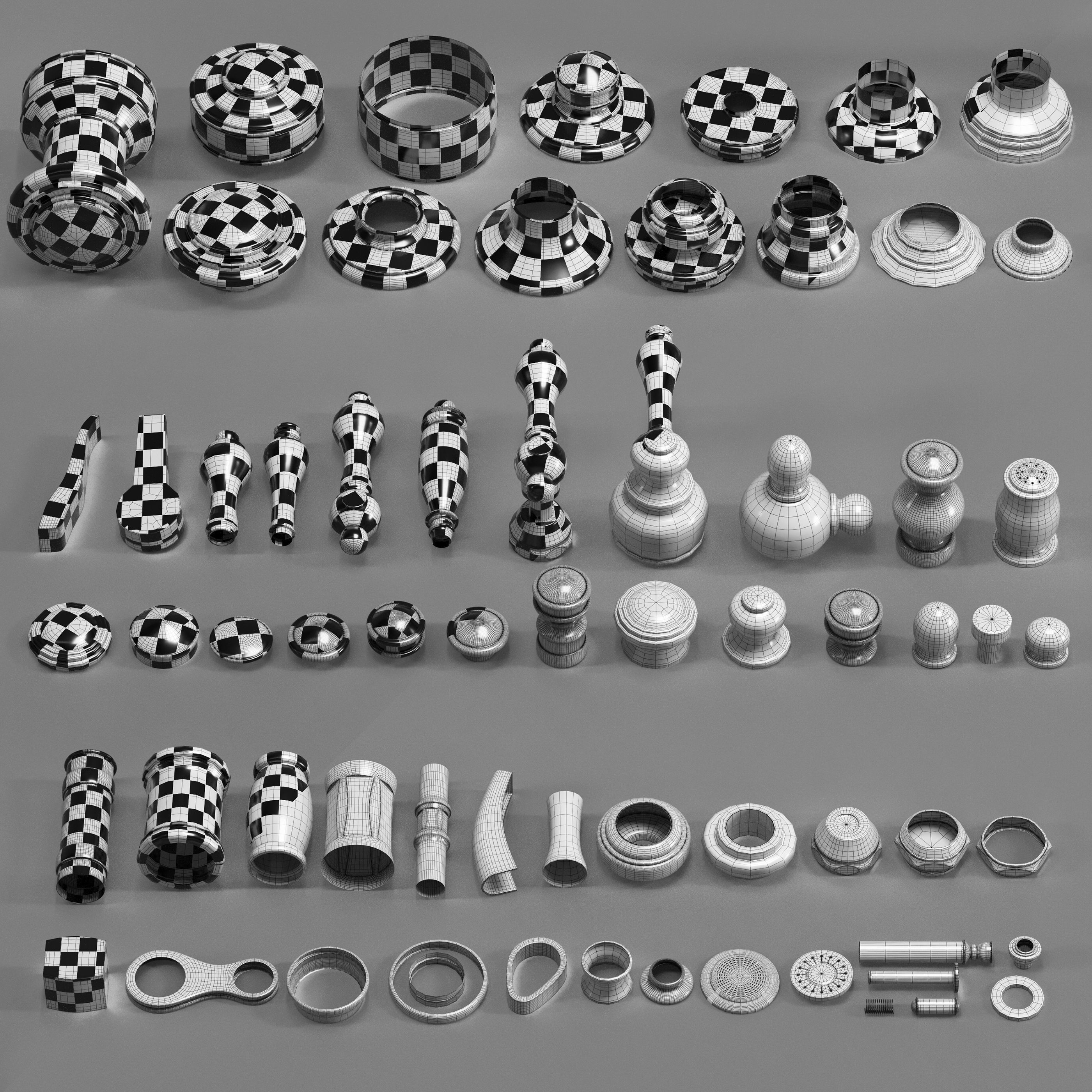 6 Waterstone and Kingston Faucets and 100 Kitbash pieces  Vol1 3D model_12