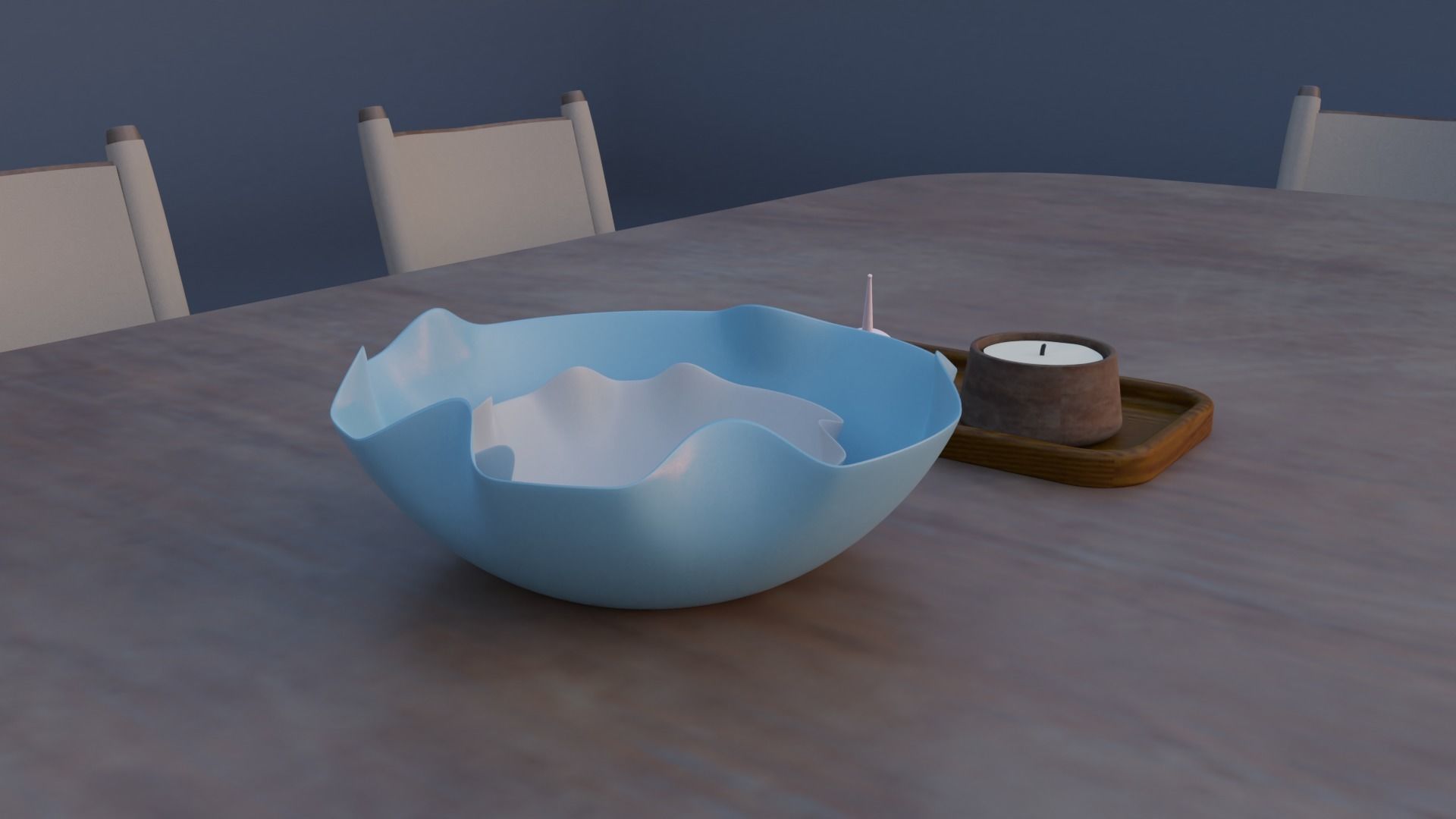 Modern dinner table 3D model_2