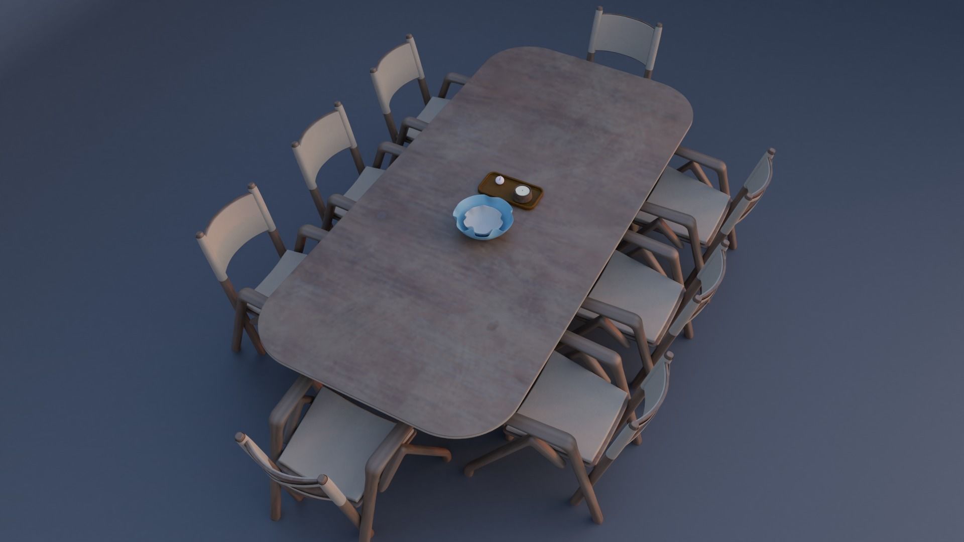 Modern dinner table 3D model_1