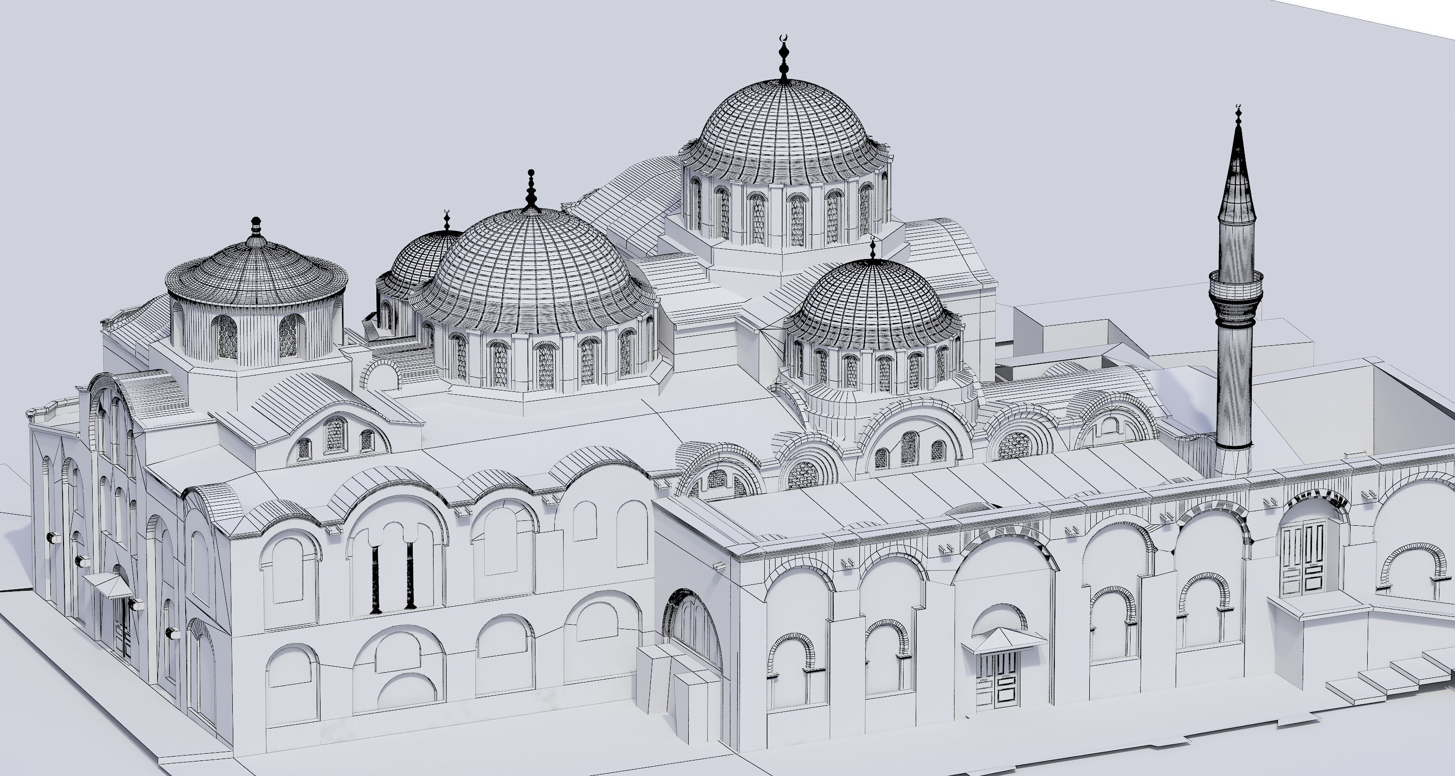 Molla Zeyrek Mosque Monastery of the Pantocrator 3D model_13