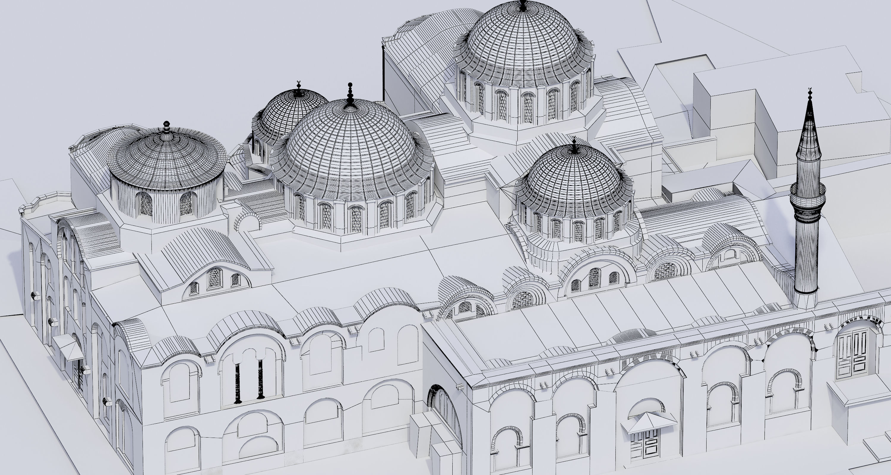 Molla Zeyrek Mosque Monastery of the Pantocrator 3D model_16