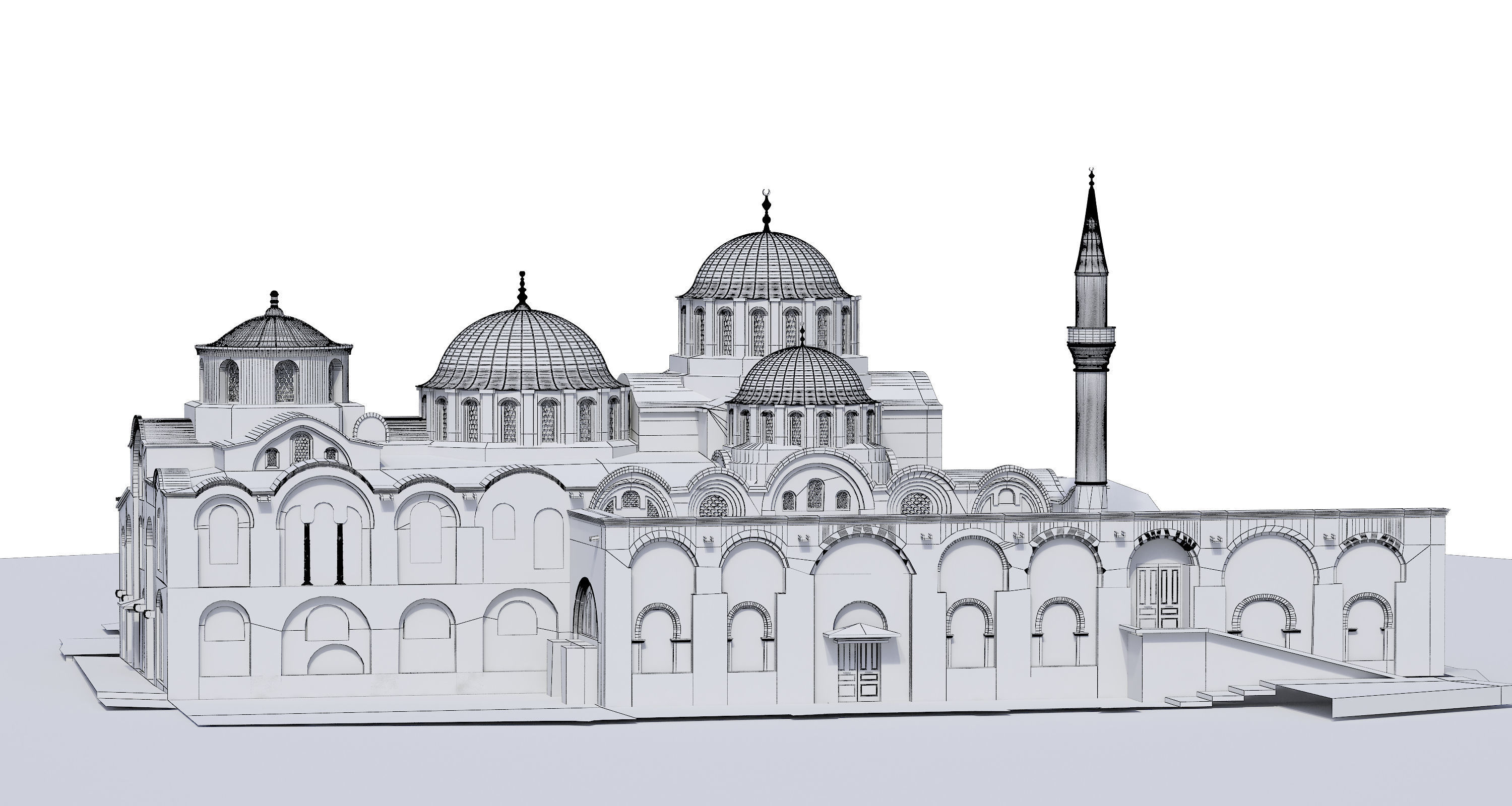 Molla Zeyrek Mosque Monastery of the Pantocrator 3D model_8