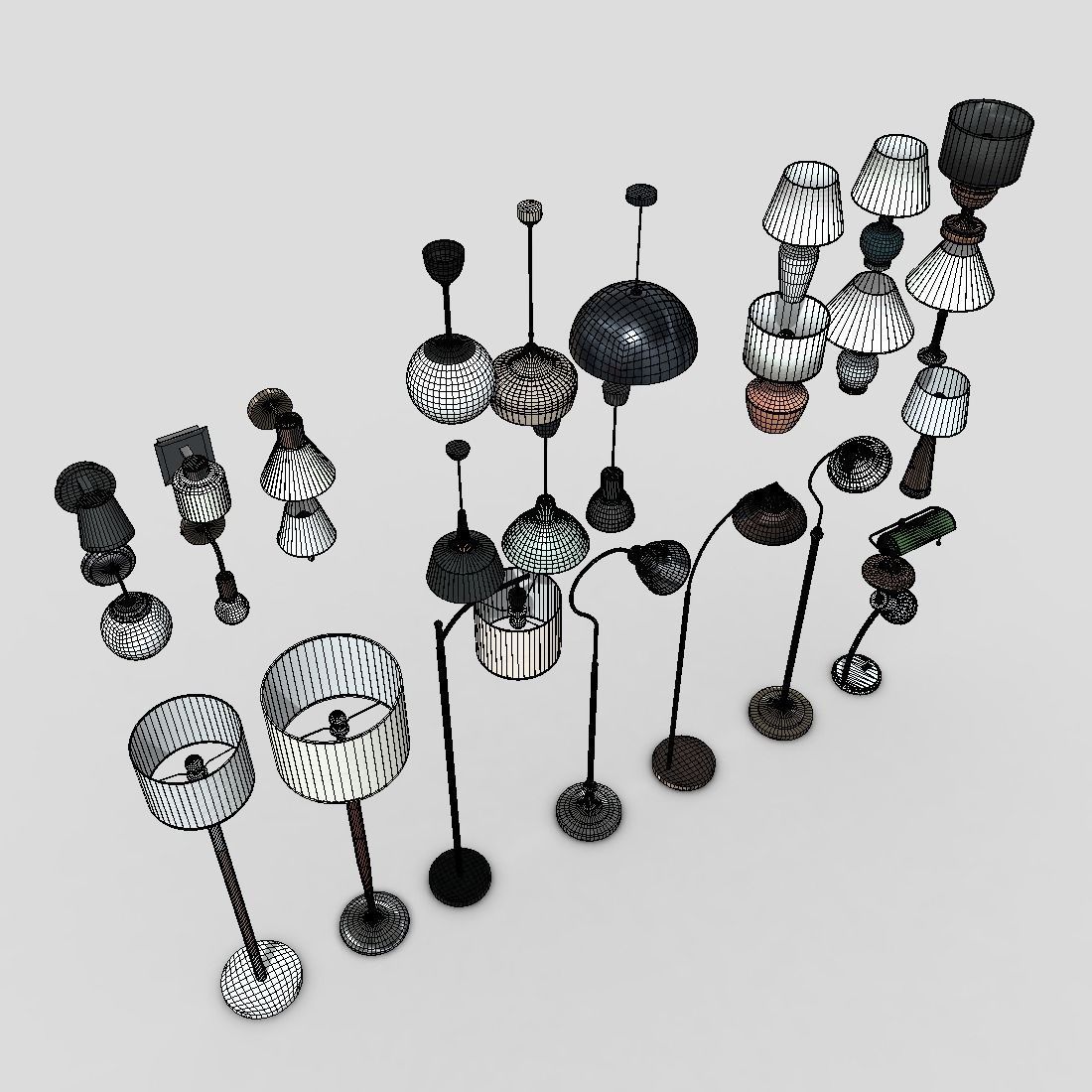 Lamp Pack Low-poly 3D model_5