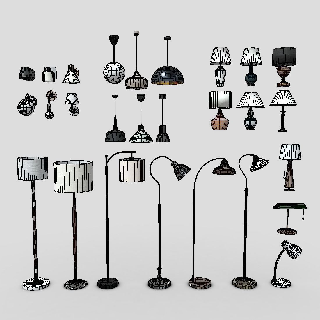 Lamp Pack Low-poly 3D model_3