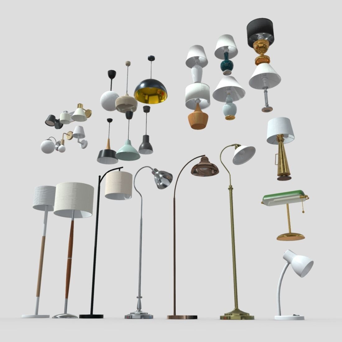 Lamp Pack Low-poly 3D model_10
