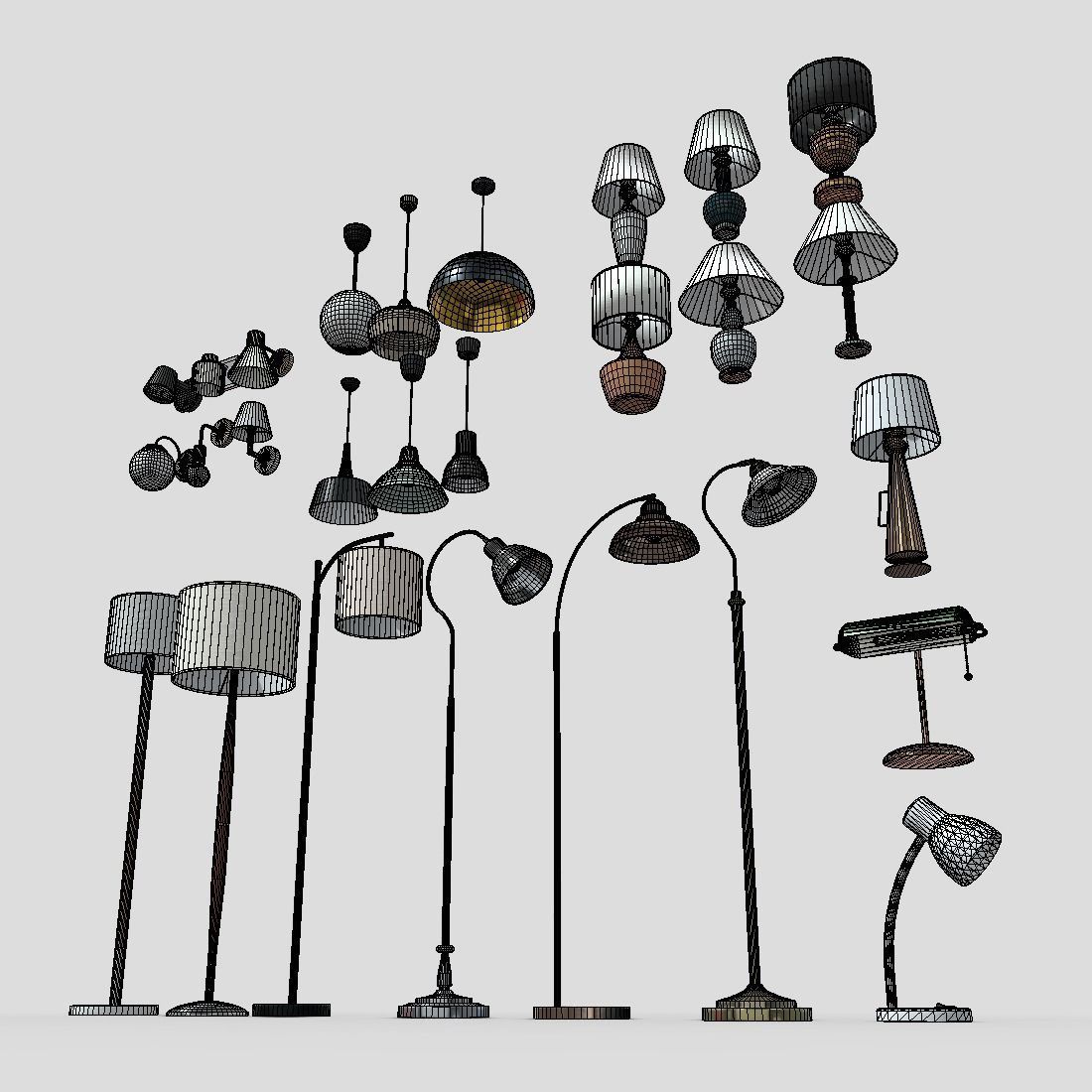 Lamp Pack Low-poly 3D model_11